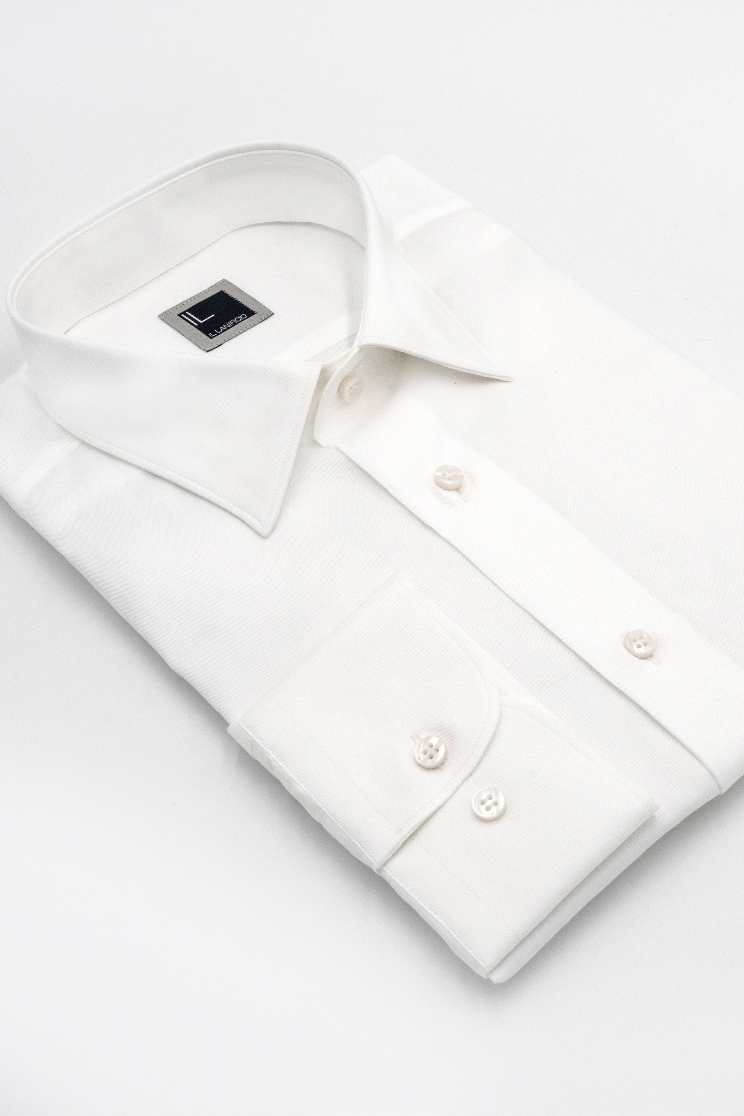 Camicia Regular Fit in Twill di Cotone - BIANCO