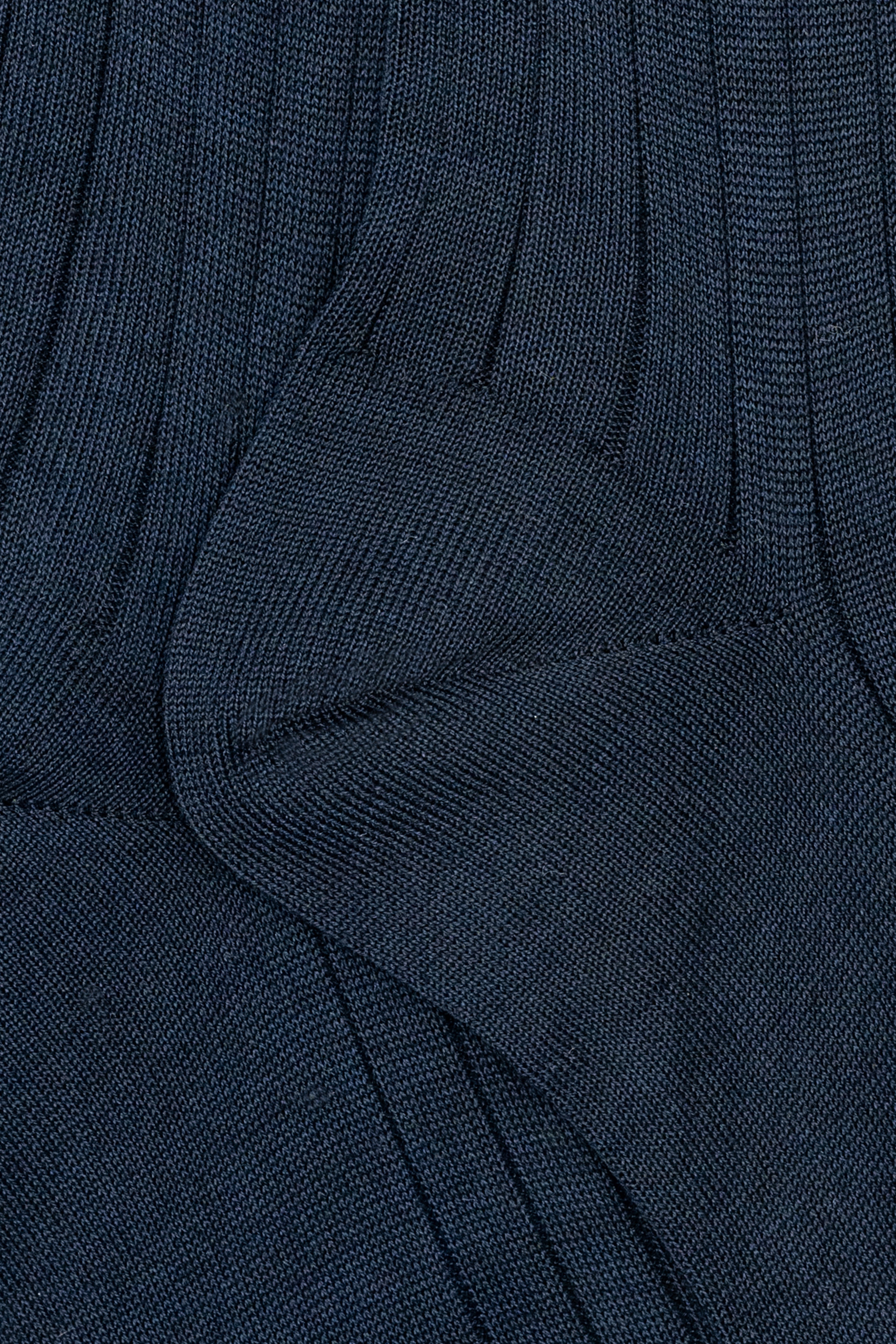 Calze Lunghe a Coste in Filo di Scozia - BLU