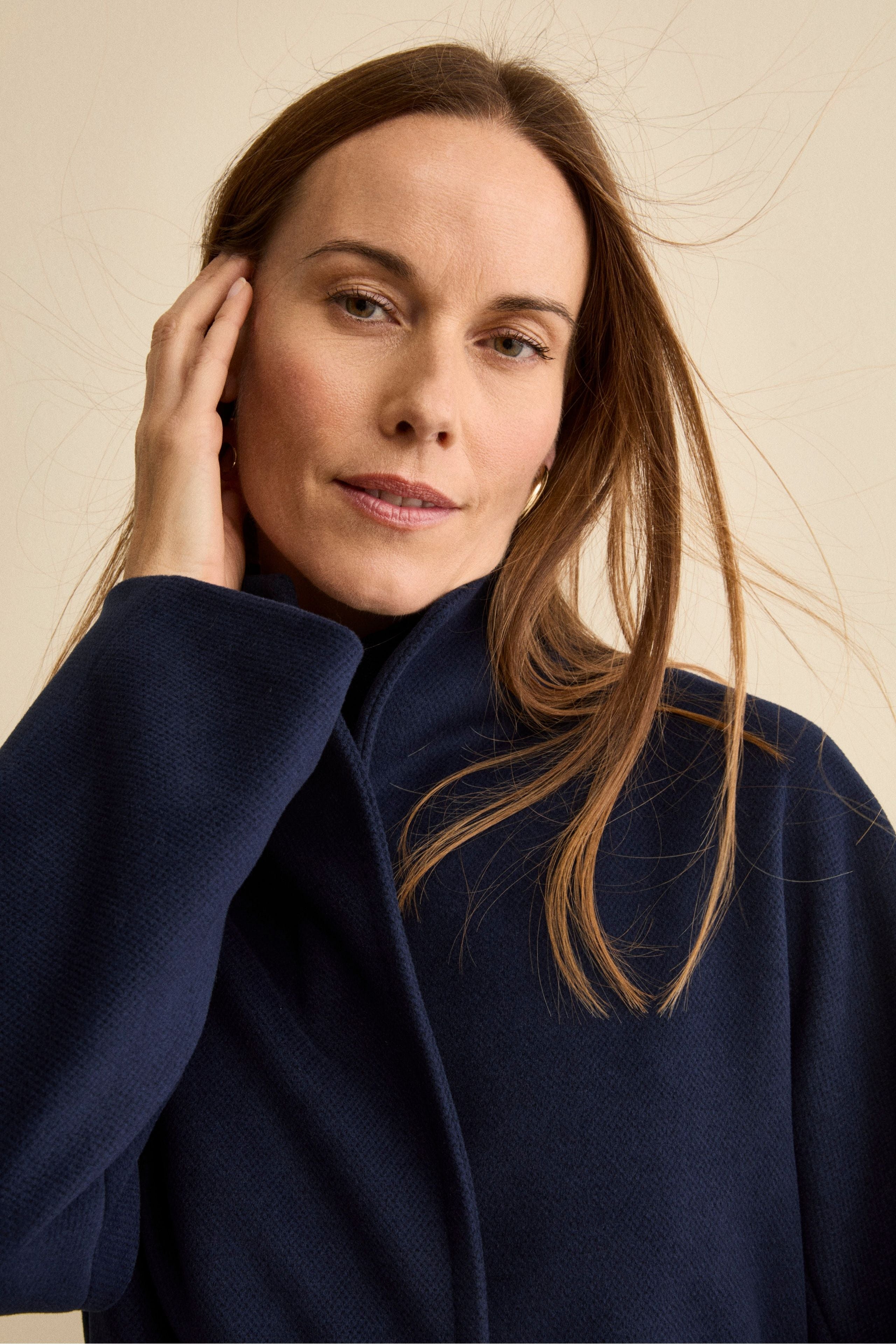 Cappotto Lungo Foderato con Cintura - BLU