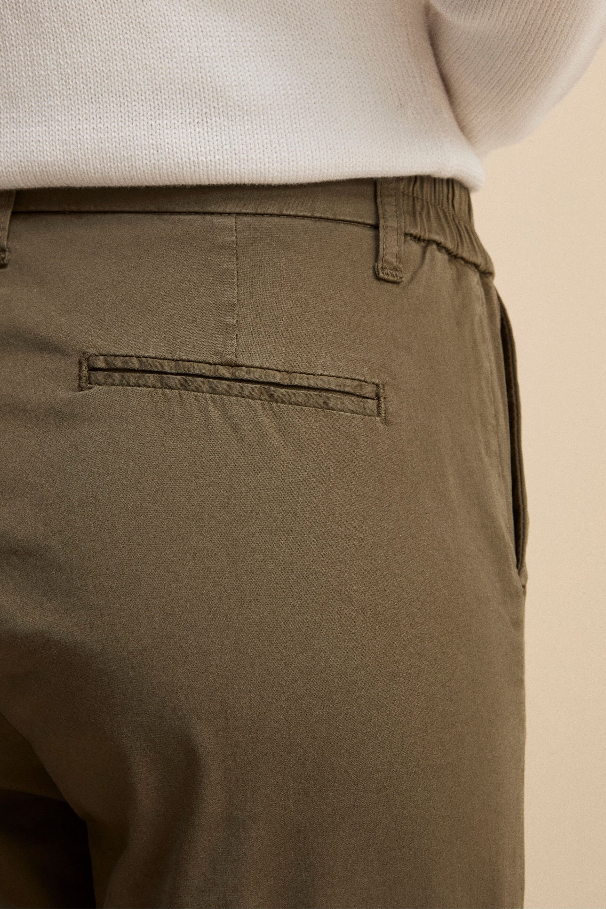 Pantalone Cropped in Cotone - VERDE MILITARE