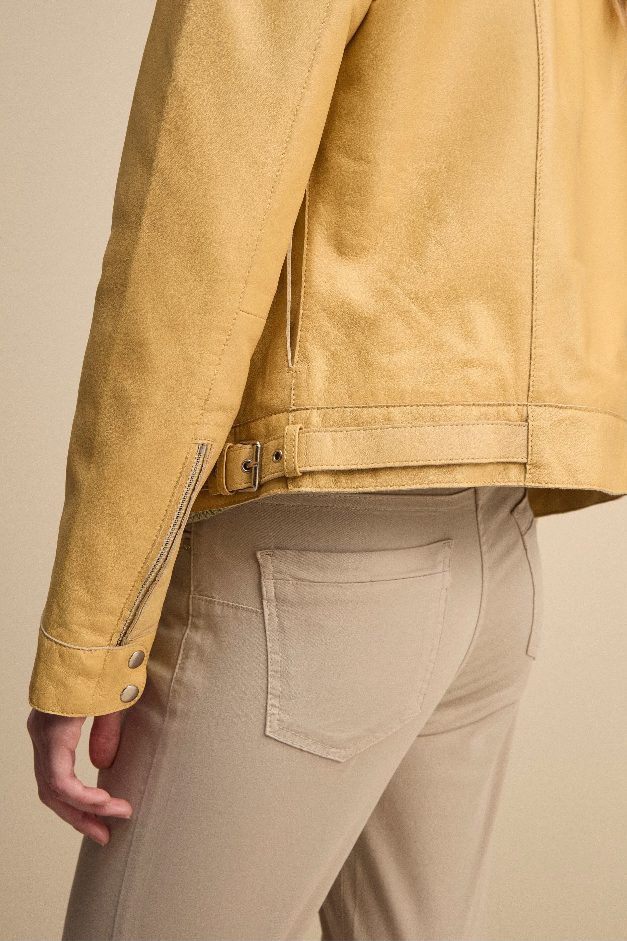 Giacca di Pelle Coreana con Zip - GRANO