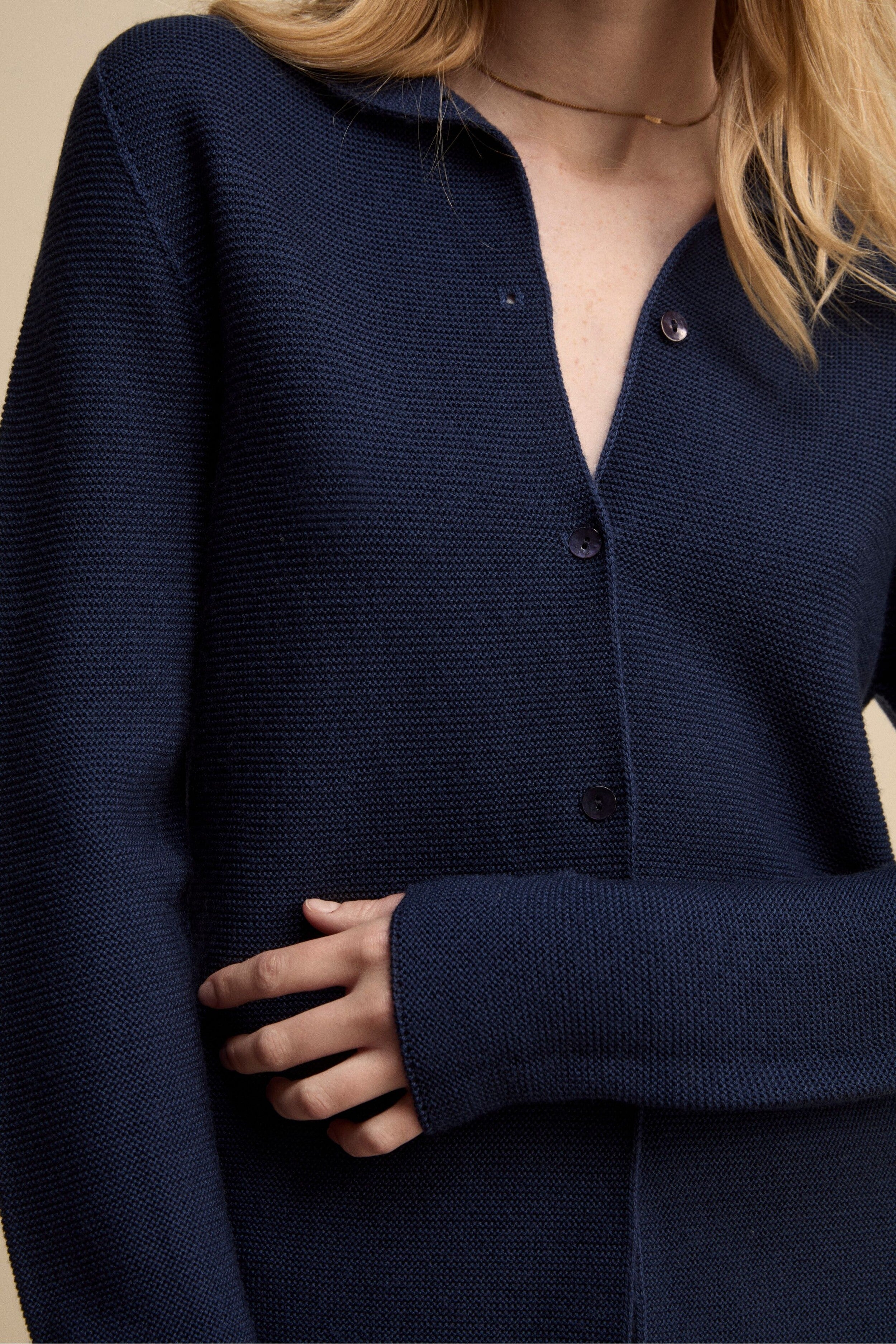 Cardigan corto in lana - BLU