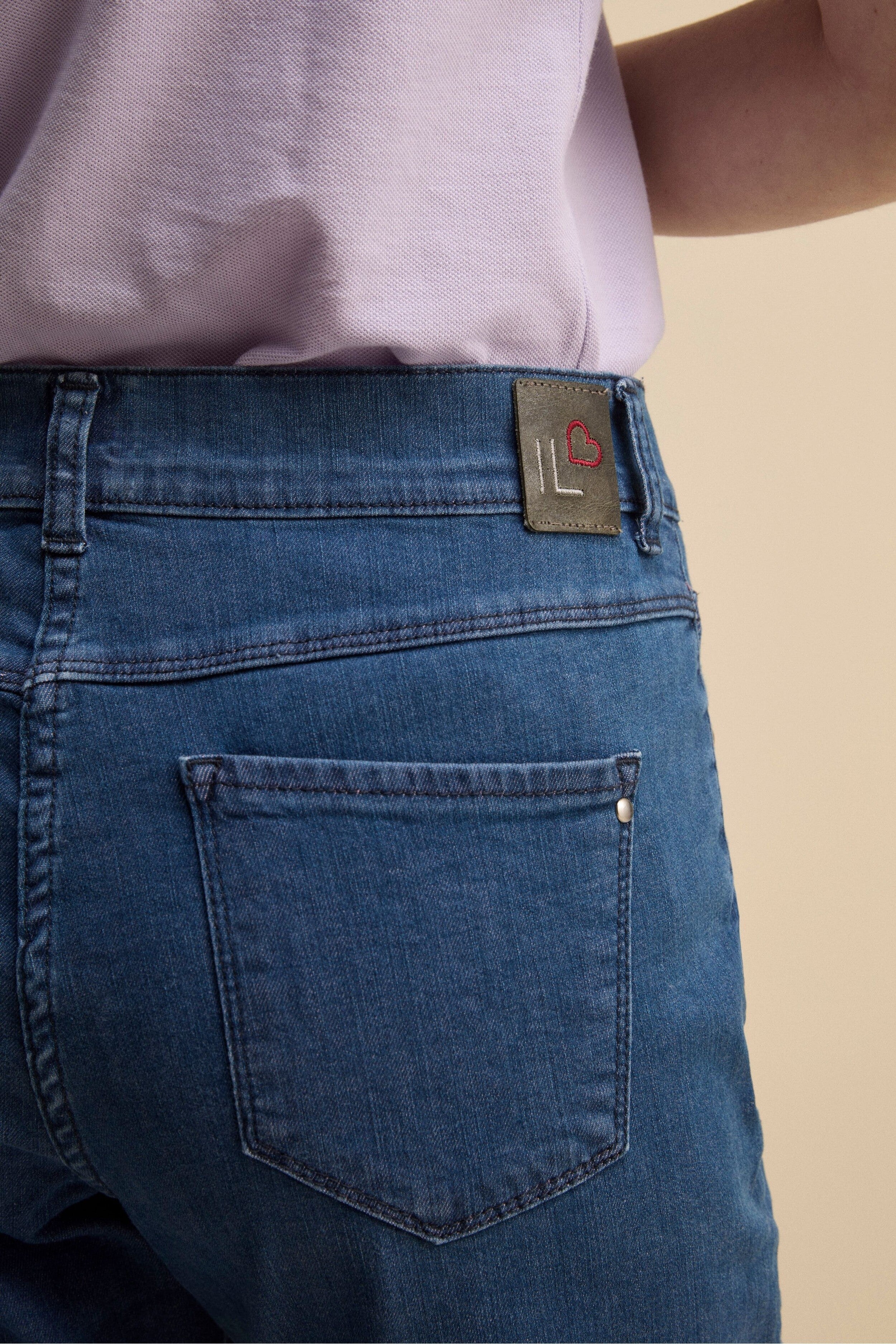 Jeans Straight Cinque Tasche in Cotone - DENIM