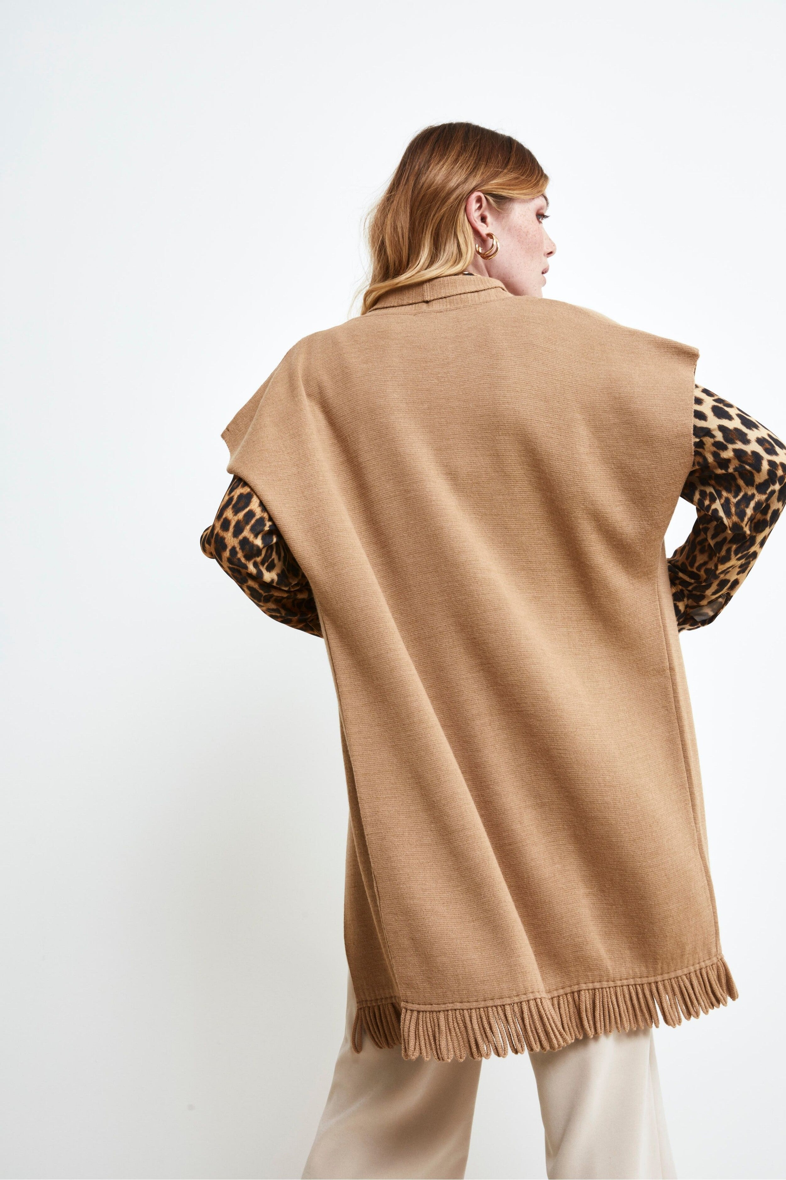 Gilet con frange - CAMMELLO
