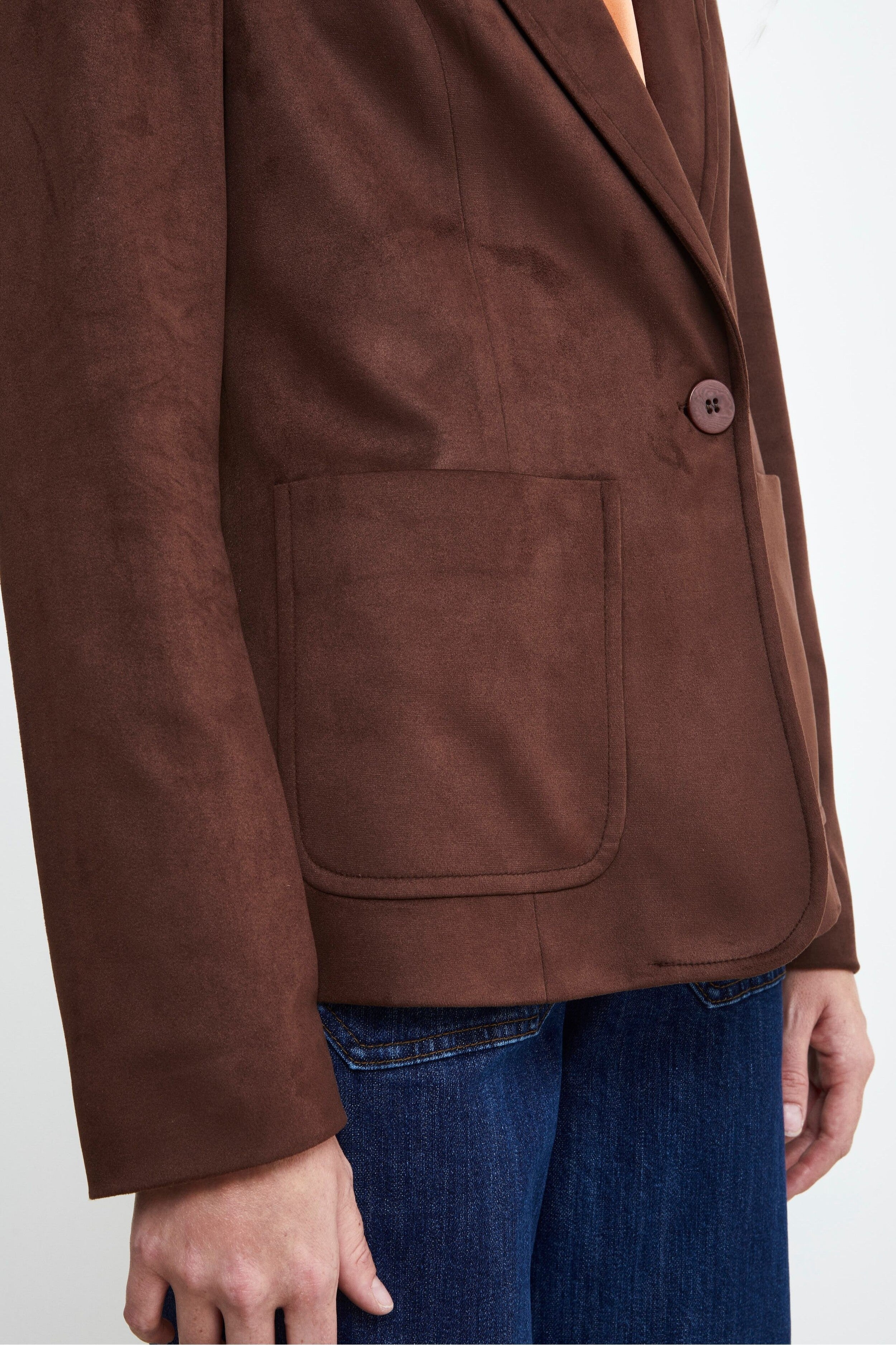 Giacca Daino Regular Fit - COGNAC