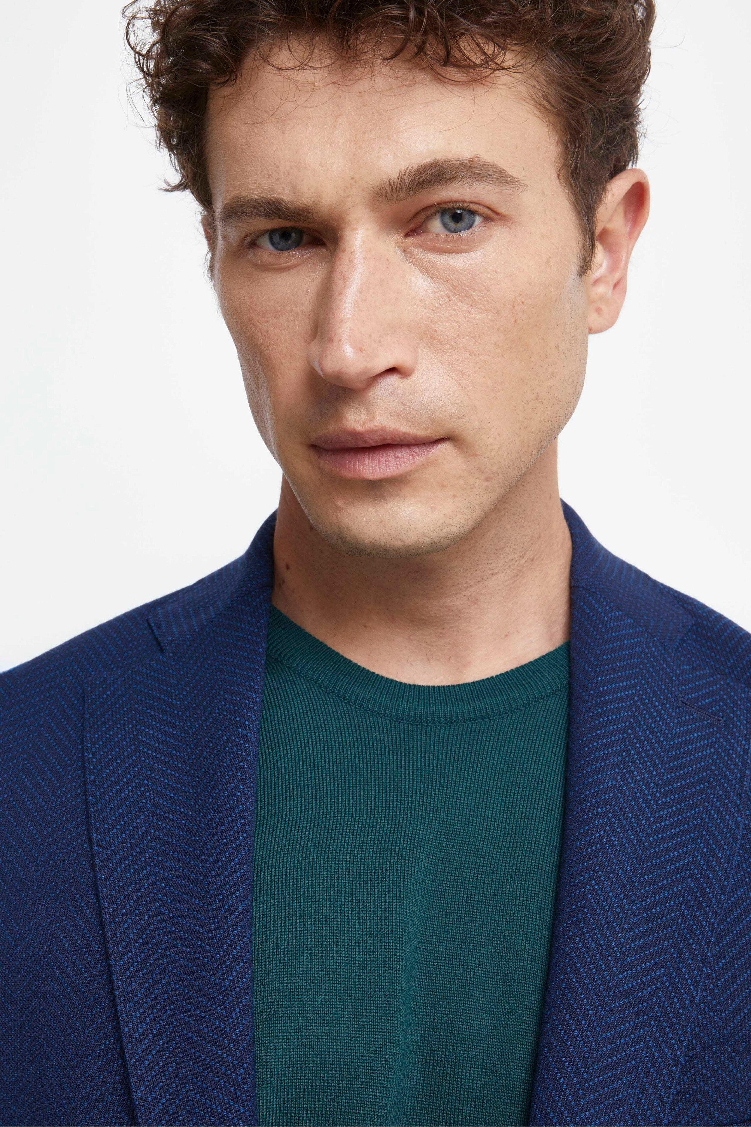 Giacca Slim in Lana e Cashmere - BLU SPIGATO