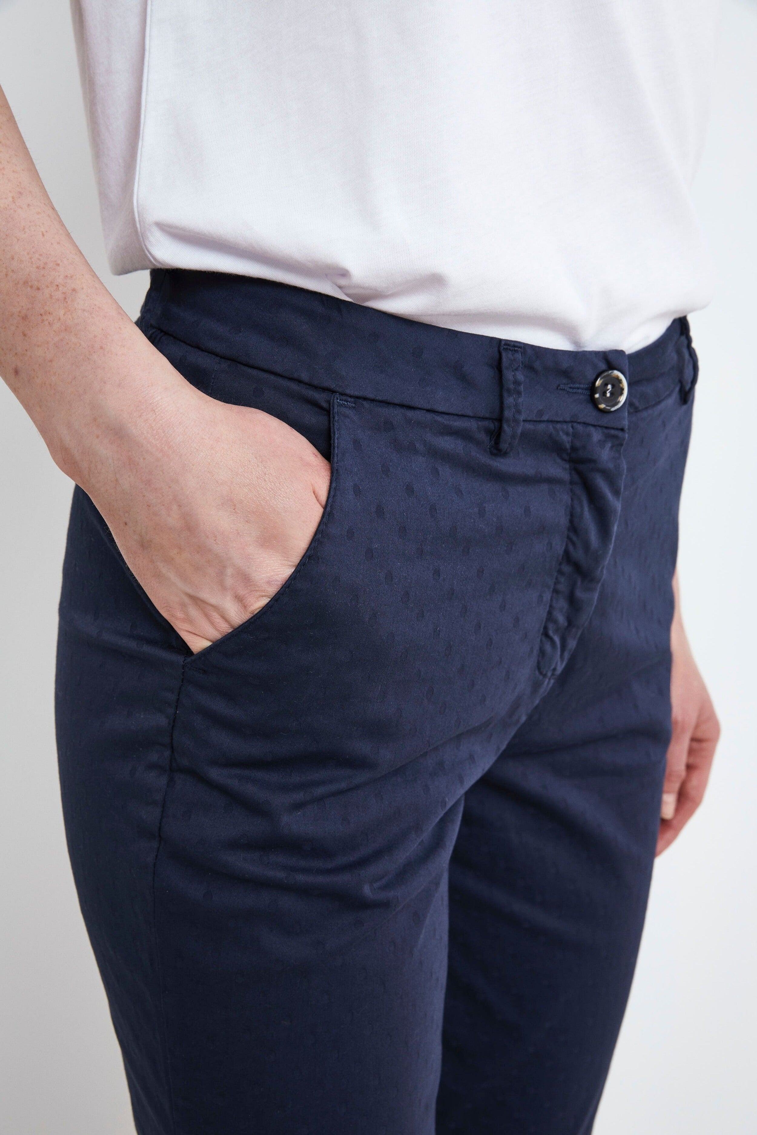Pantalone Chino Microfantasia - BLU