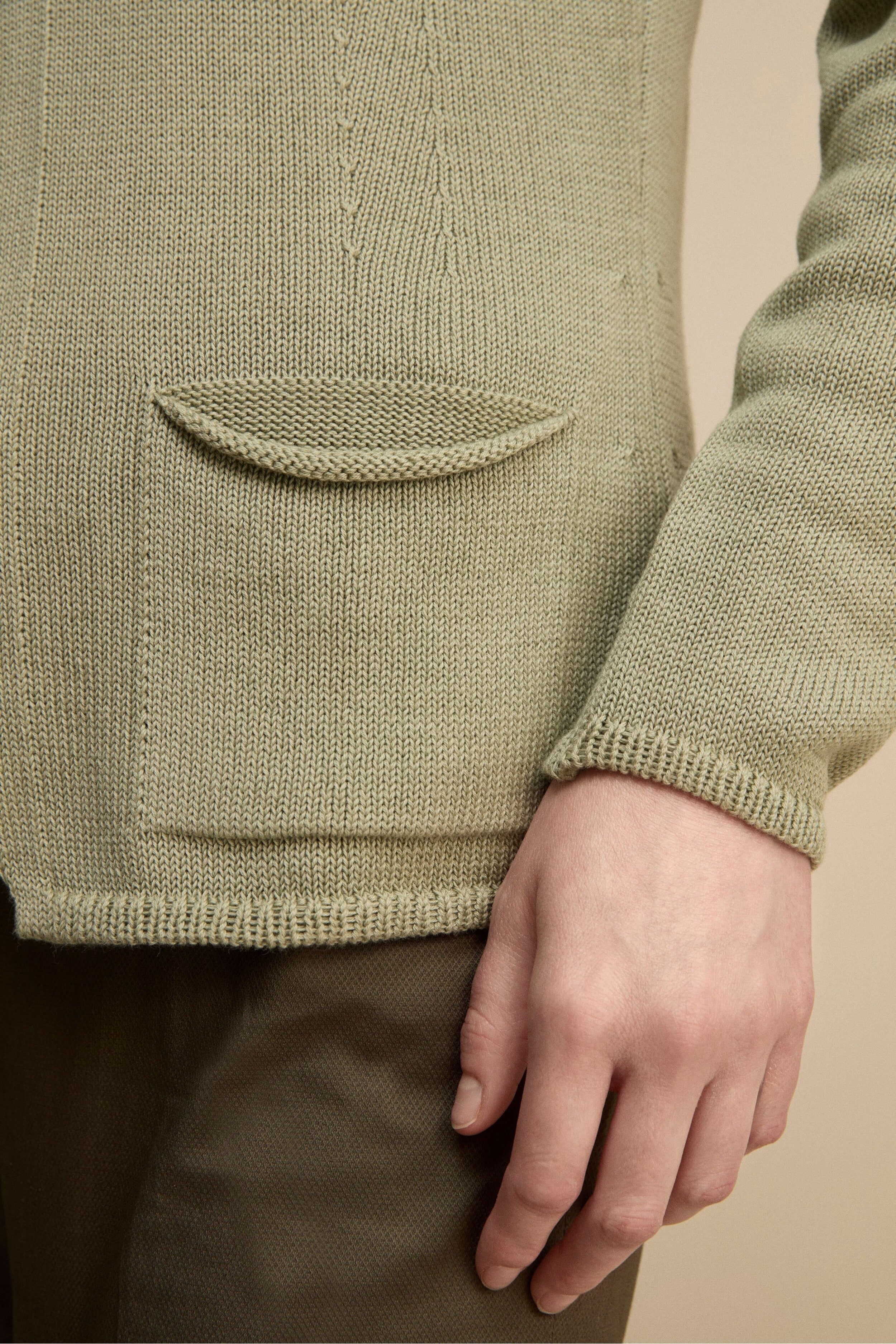 Cardigan in Cotone con Bottoni - SALVIA