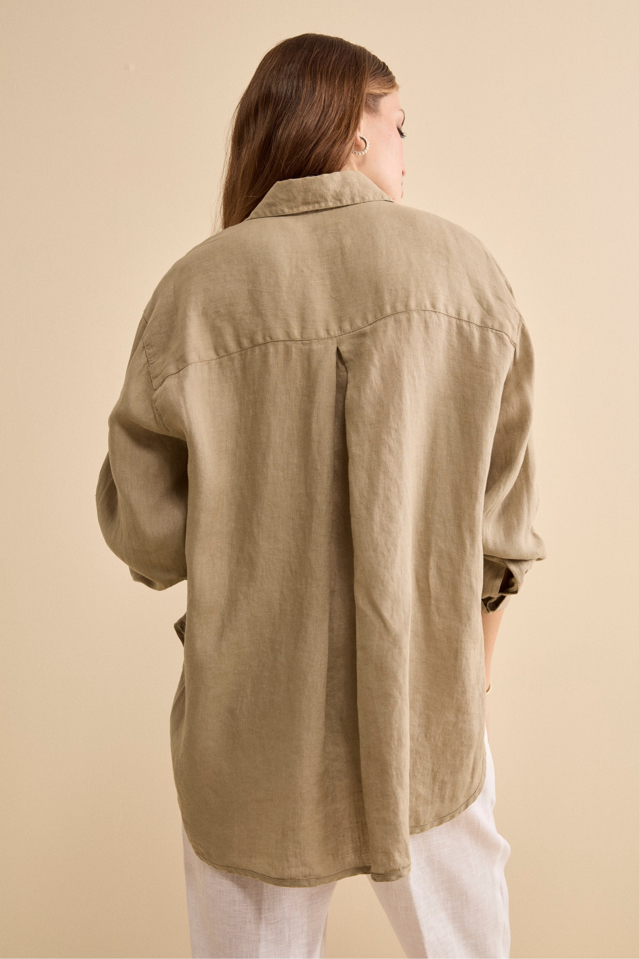 Camicia Over in Lino con Taschino - TORTORA