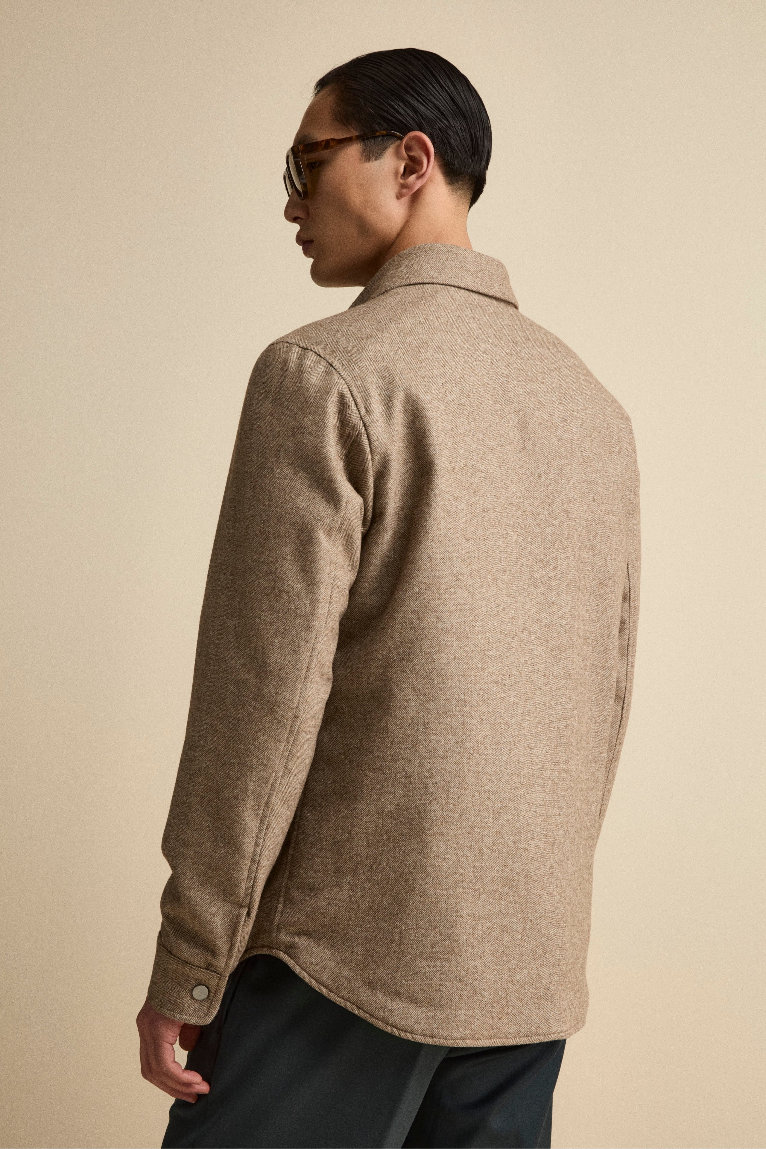 Giubbino Overshirt in Misto Lana - MARRONE SPIGATO