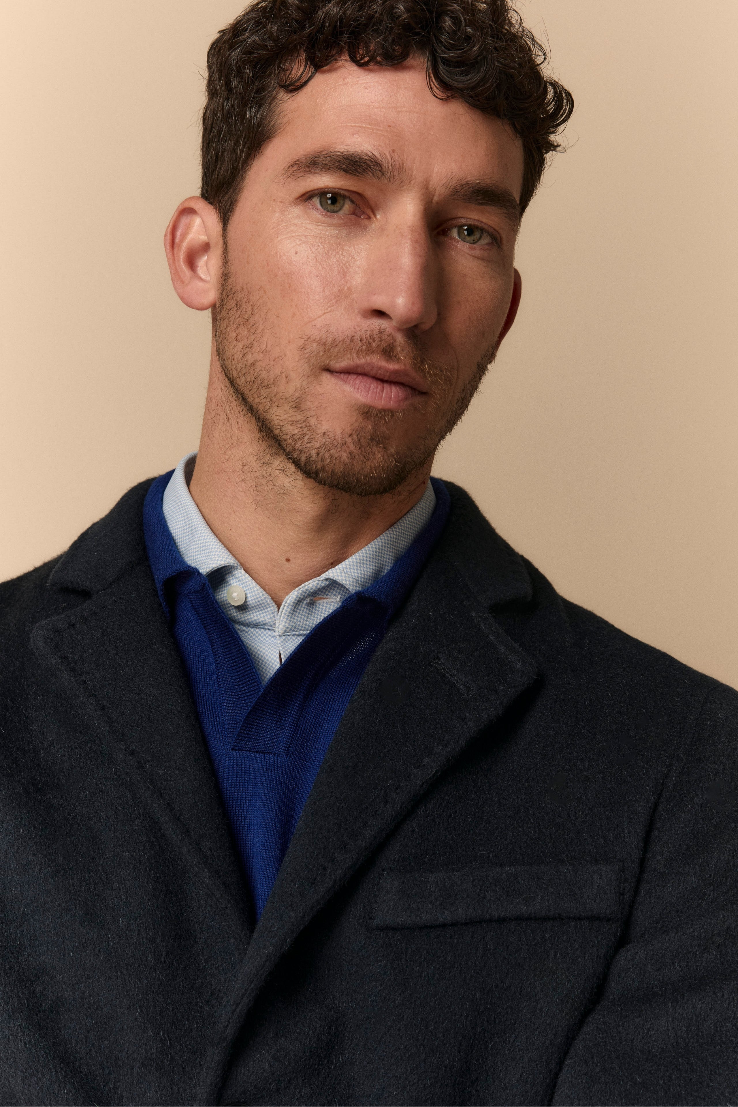 Cappotto in Lana con Gilet in Piuma - BLU