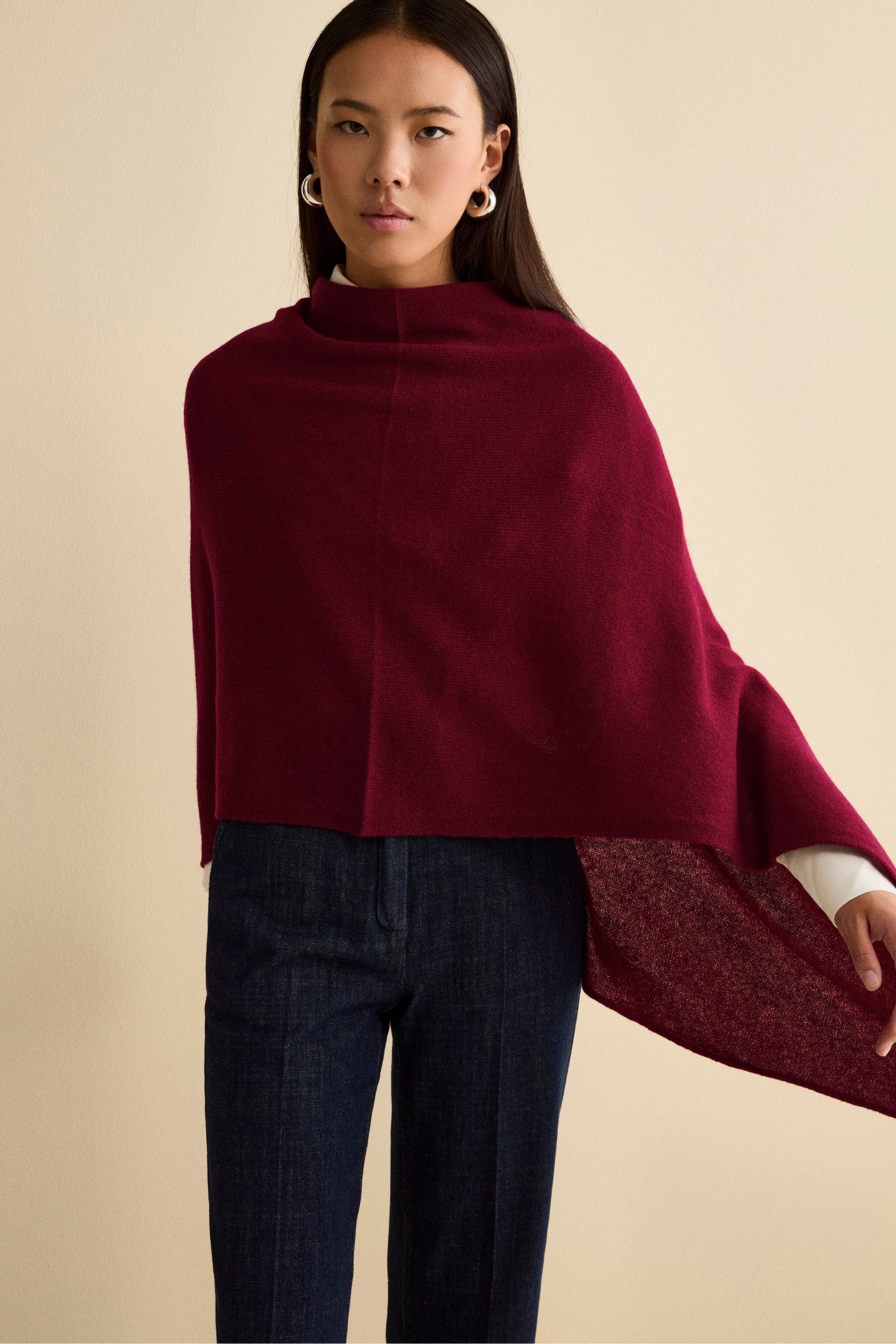 Mantella in cashmere da donna - BORDEAUX
