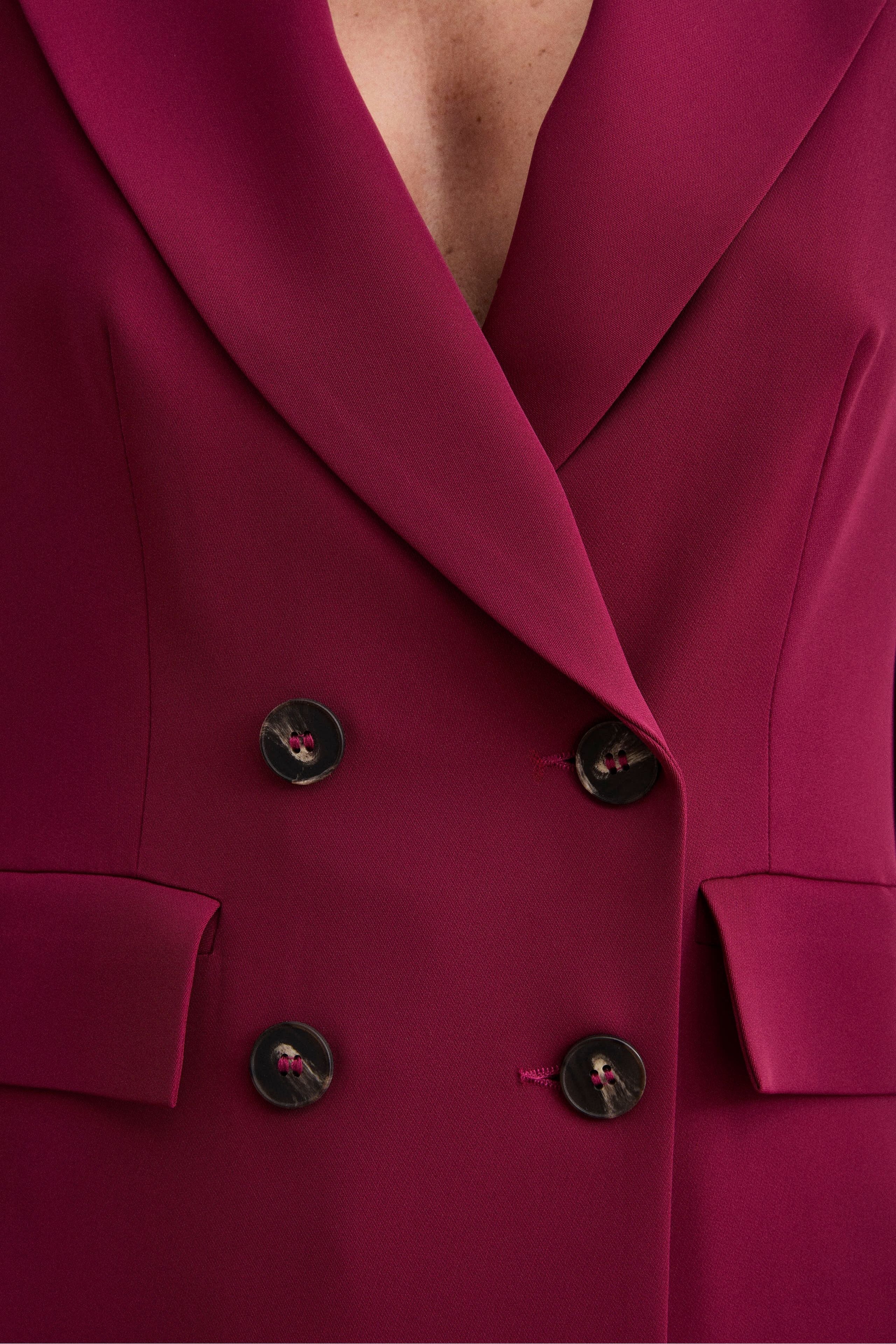 Blazer Doppiopetto Foderato in Cady - BORDEAUX