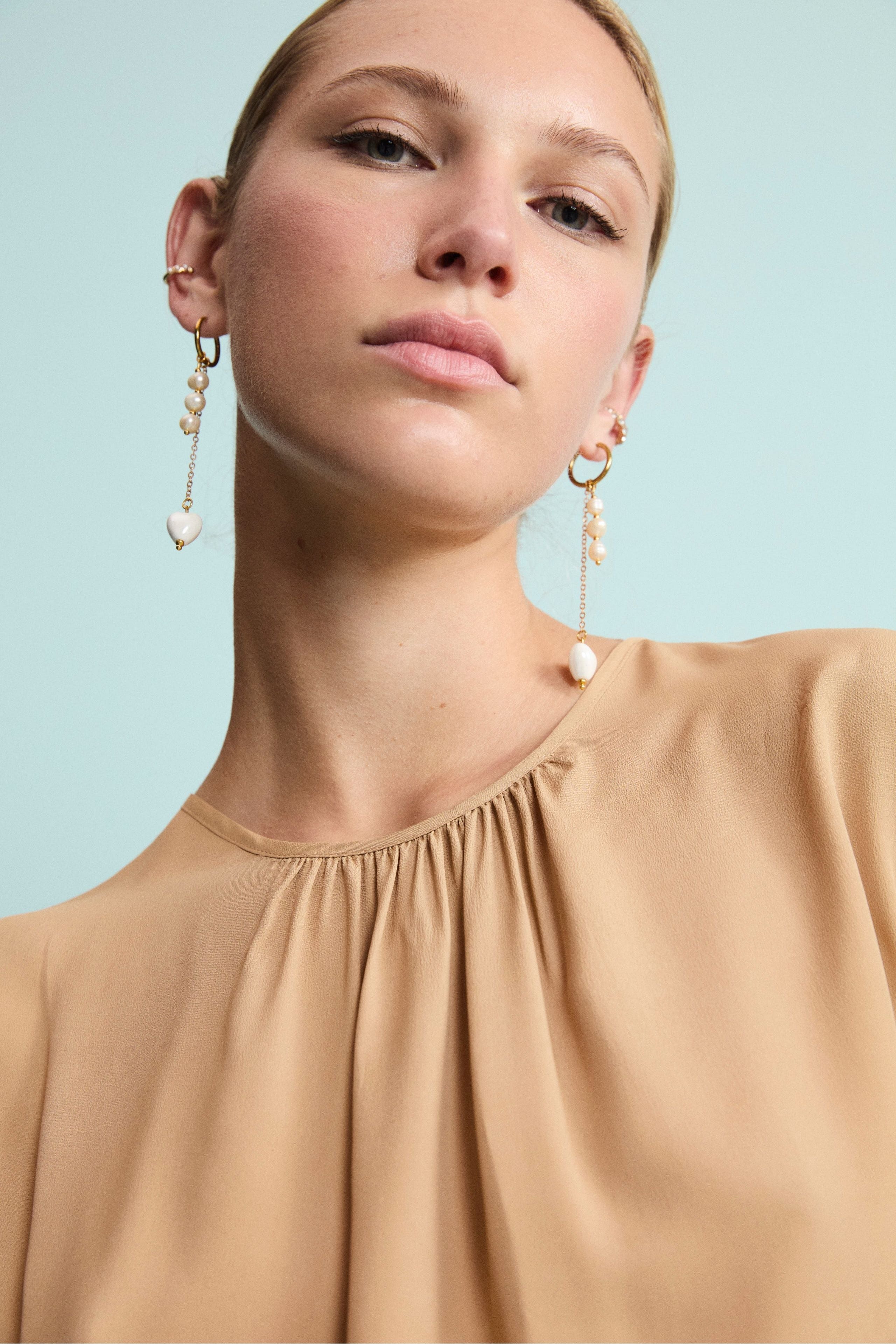 Top da Cerimonia Elegante in Misto Seta - ORO