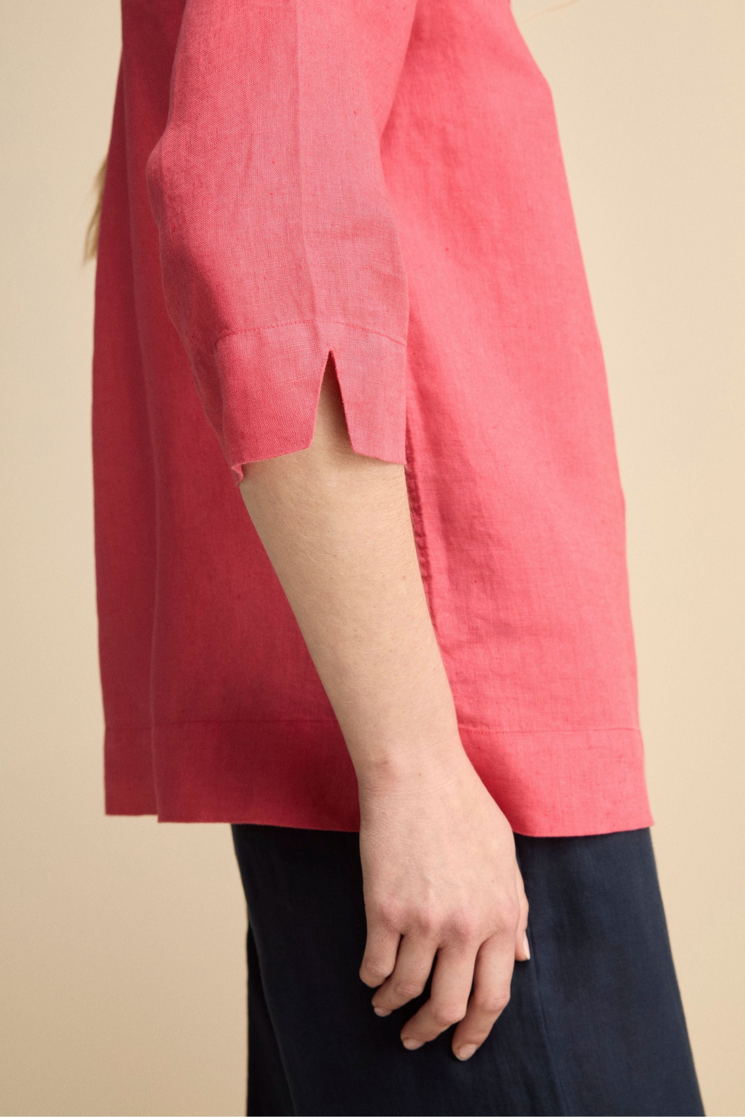 Camicia Boxy in Lino - CORALLO