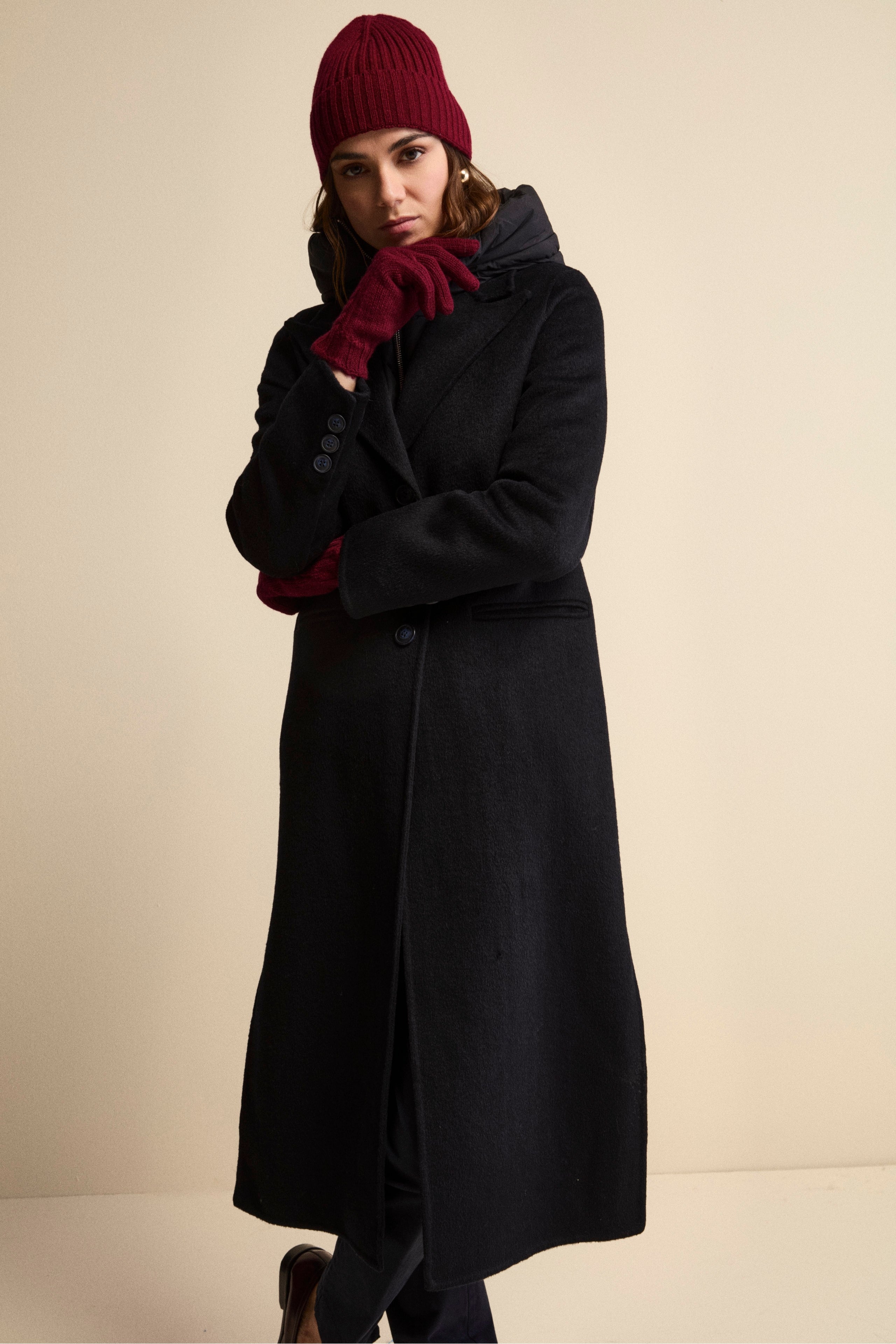 Guanti Trecce in Lana e Cashmere - VINO