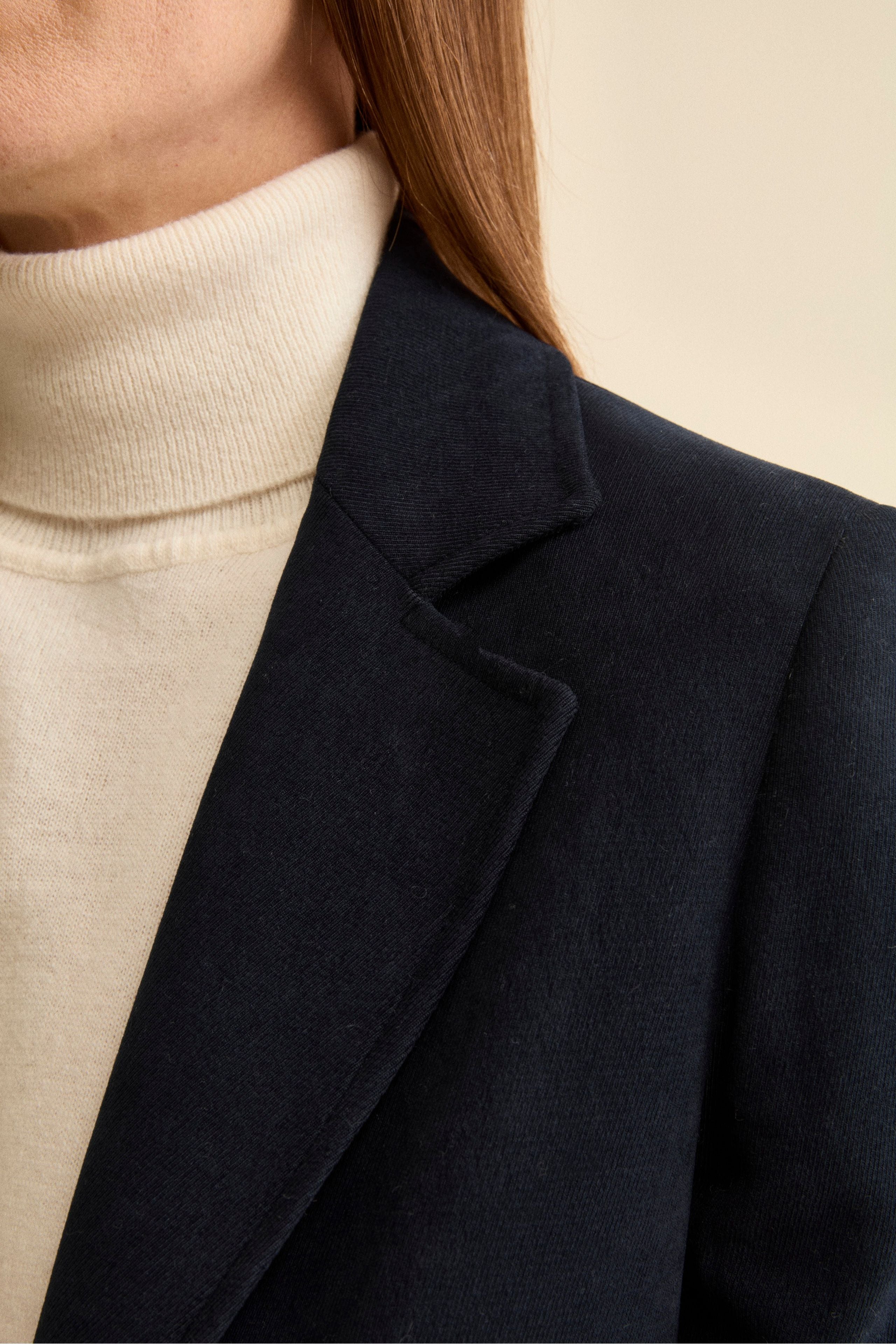 Giacca Foderata Monopetto in Velluto - BLU