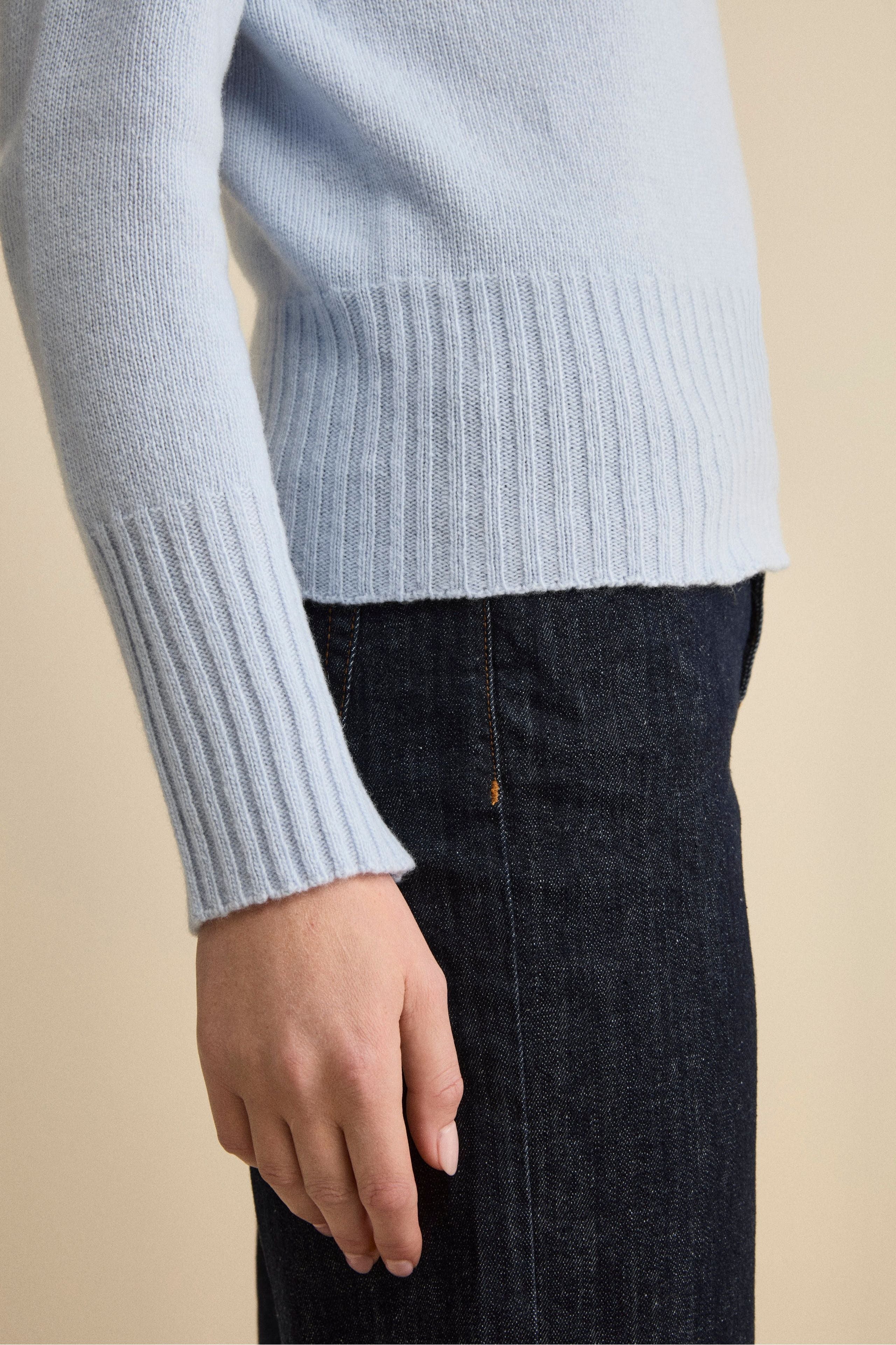 Girocollo Raglan in Lana e Cashmere - AZZURRO