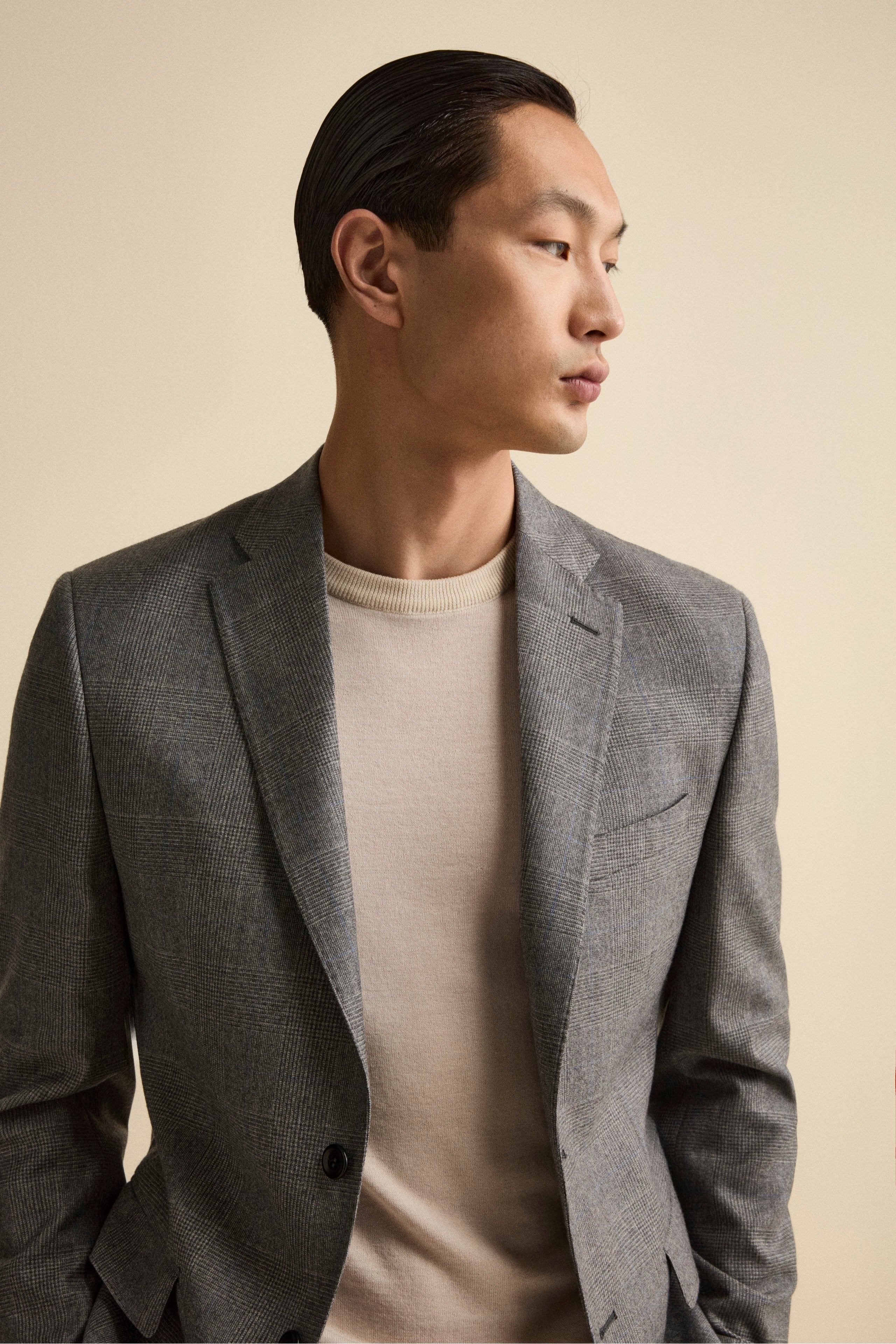 Abito Check Monopetto Regular Fit in lana Vergine - GALLES GRIGIO