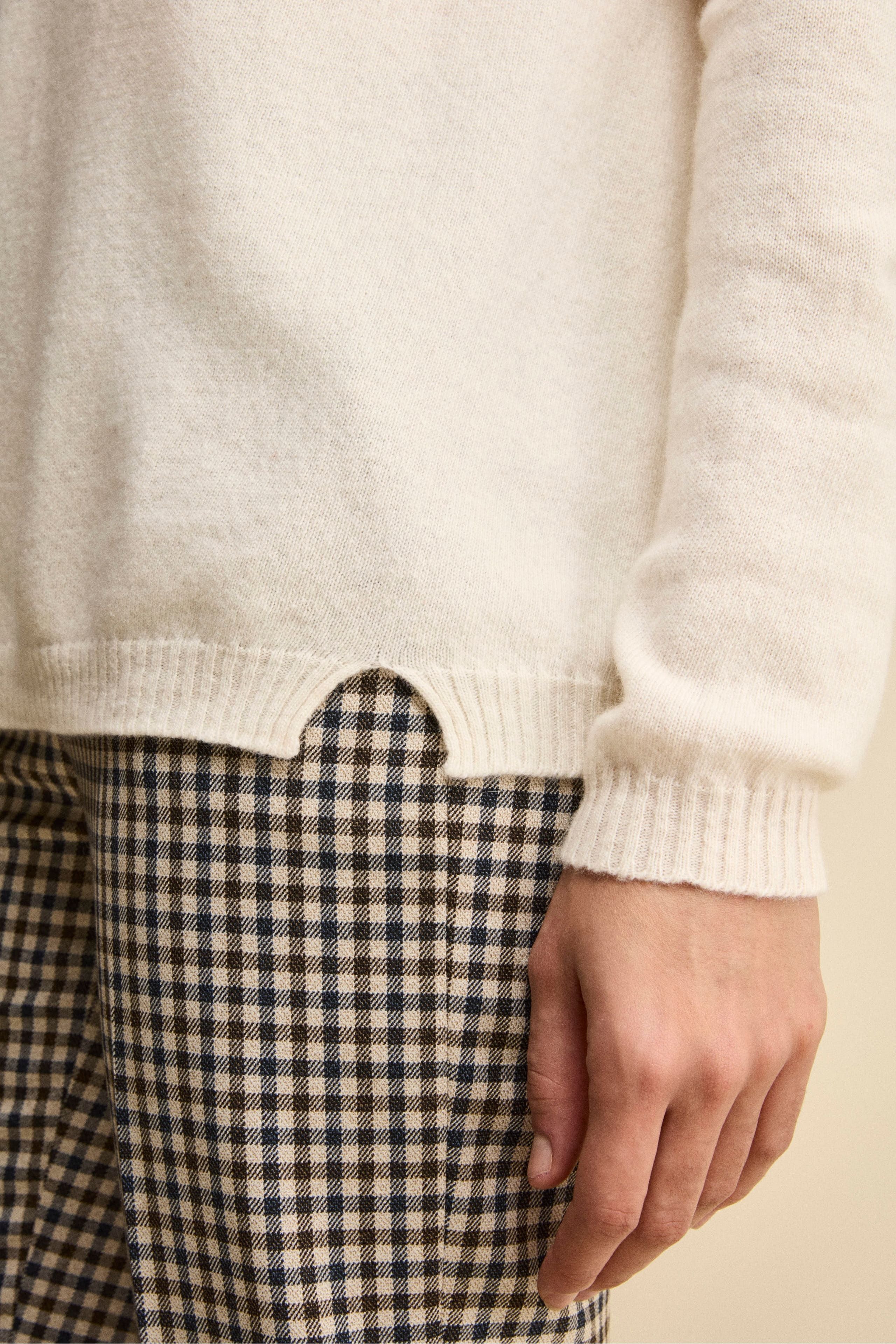 Maglia Collo Morbido lana cashmere - LATTE