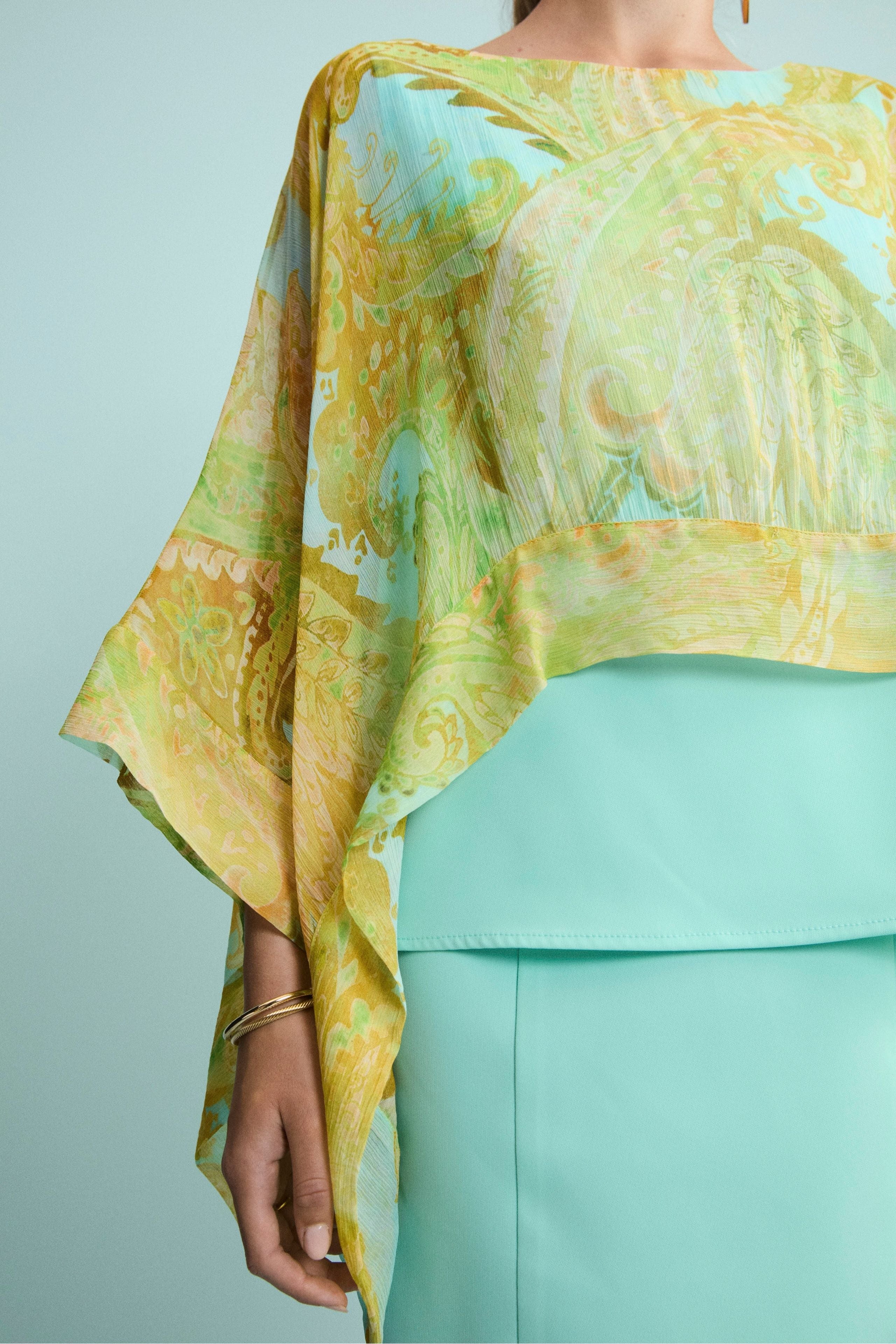 Blusa Creponne Elegante in Fantasia - FANT. ACQUA