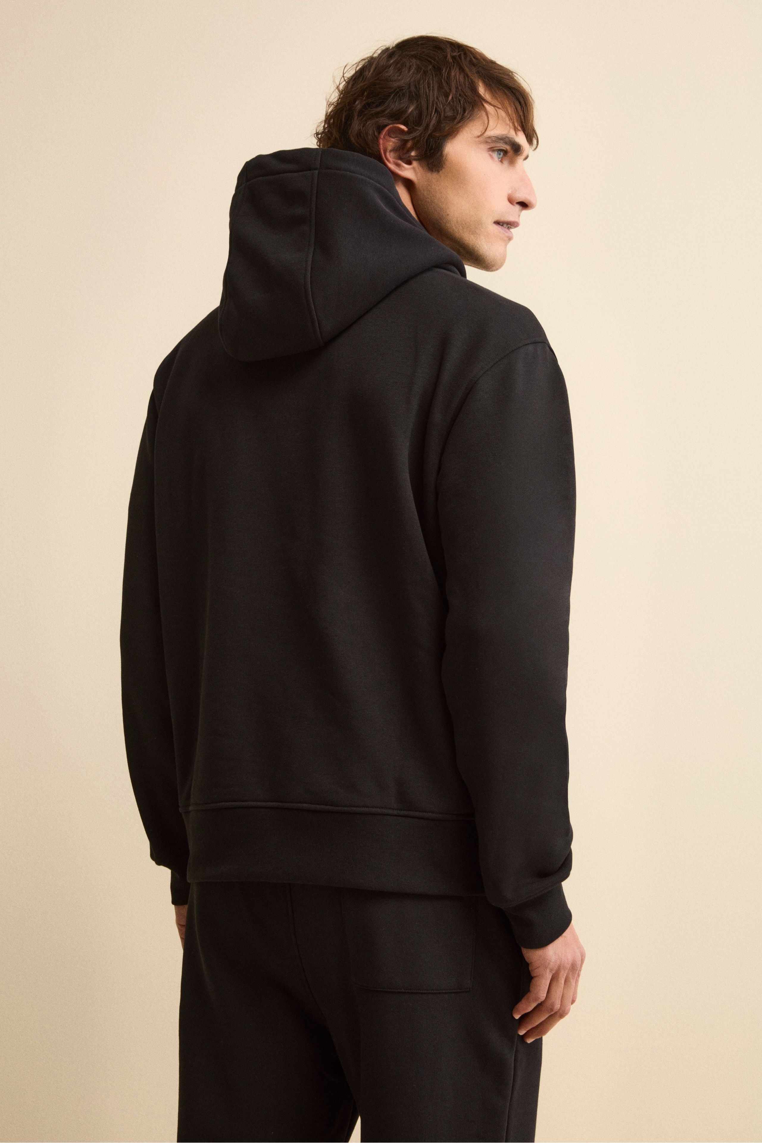 Felpa Sportiva con Cappuccio - NERO