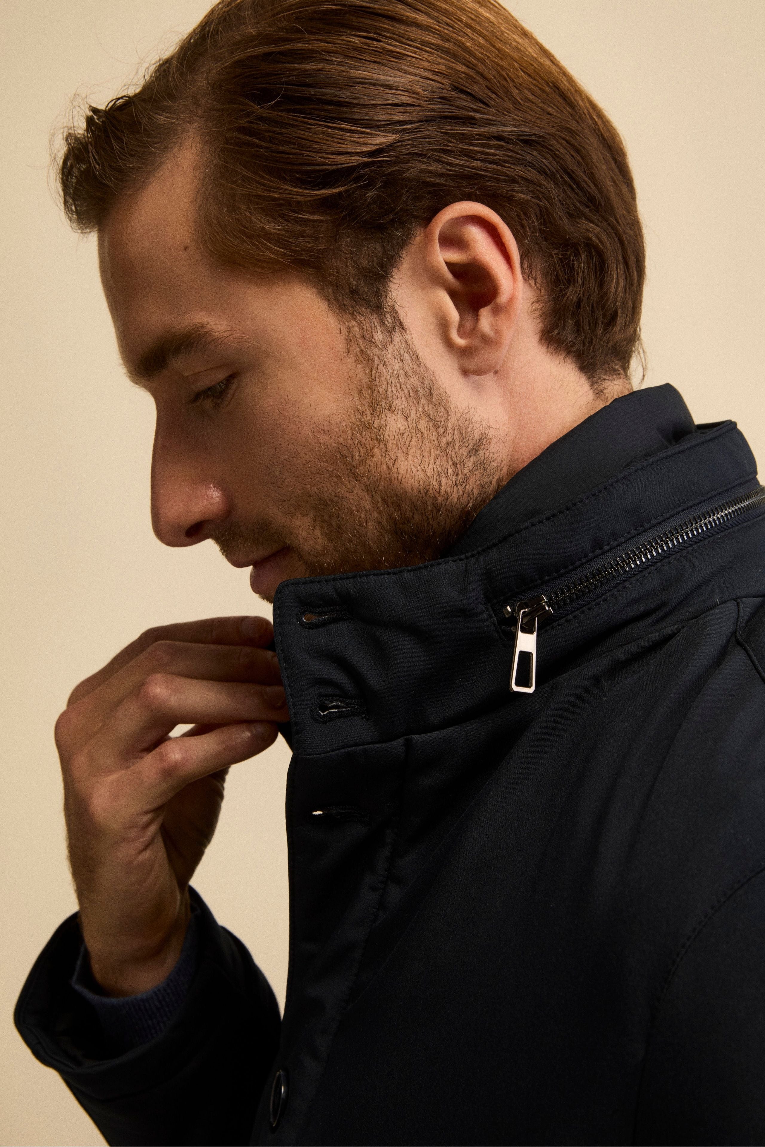 Giaccone Invernale con Pettorina e Cappuccio Estraibile - BLU