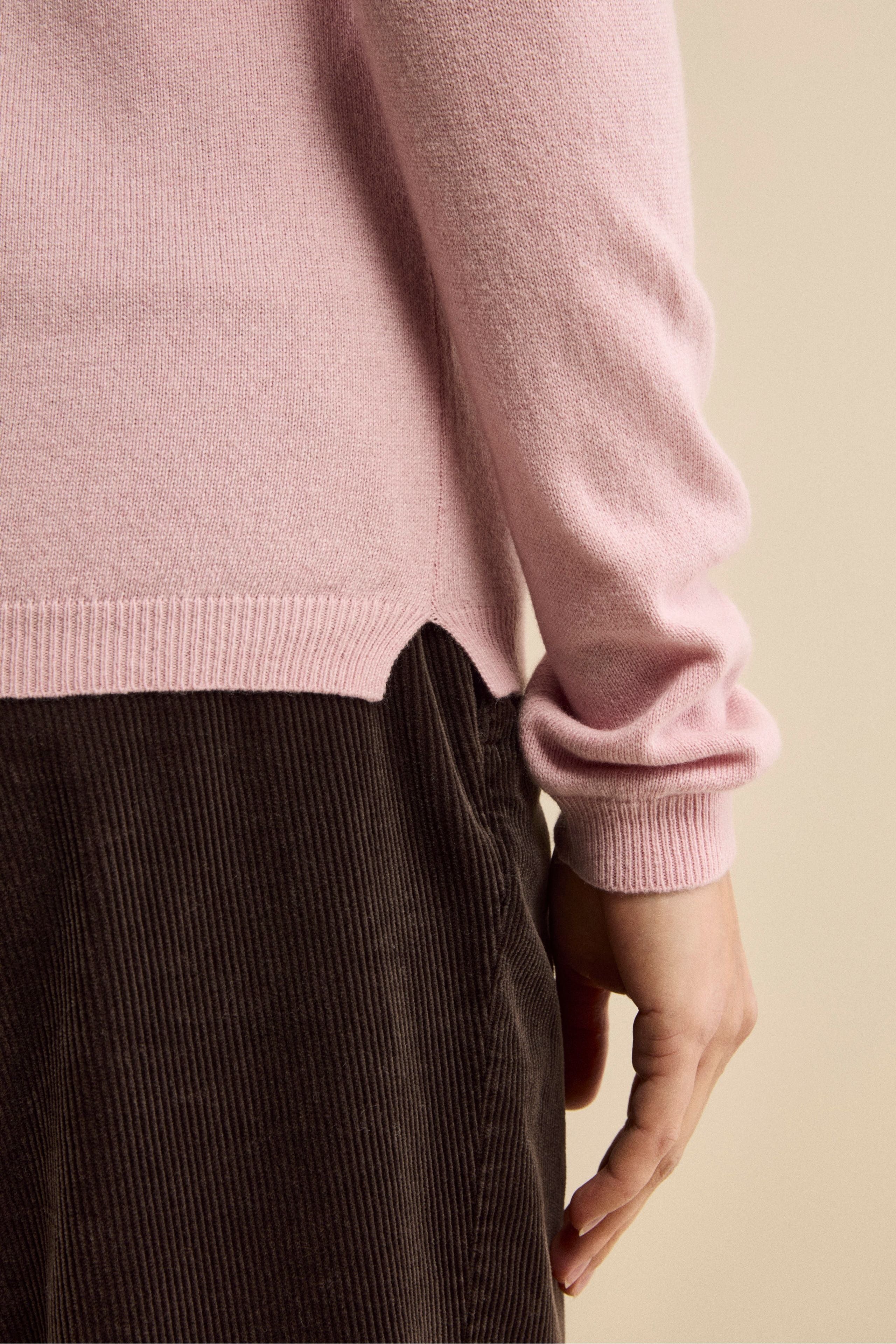 Pullover scollo a V in seta e cashmere - ROSA