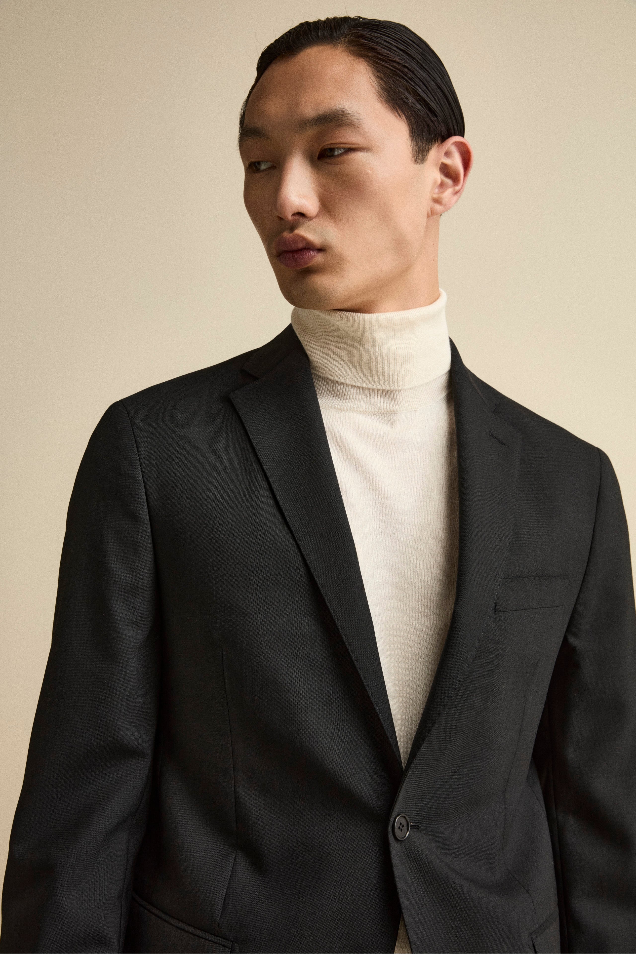 Giacca Monopetto Elegante con Revers Classico Drop 8 - NERO