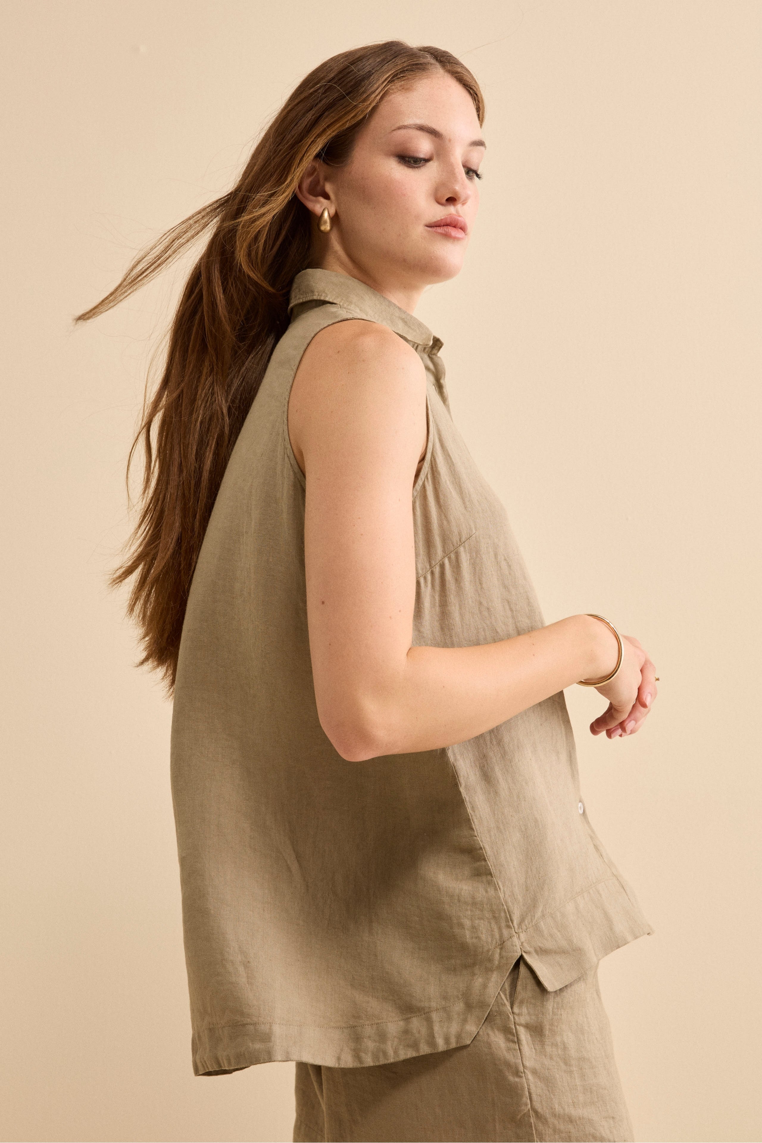 Camicia Over Smanicata in Lino - TORTORA