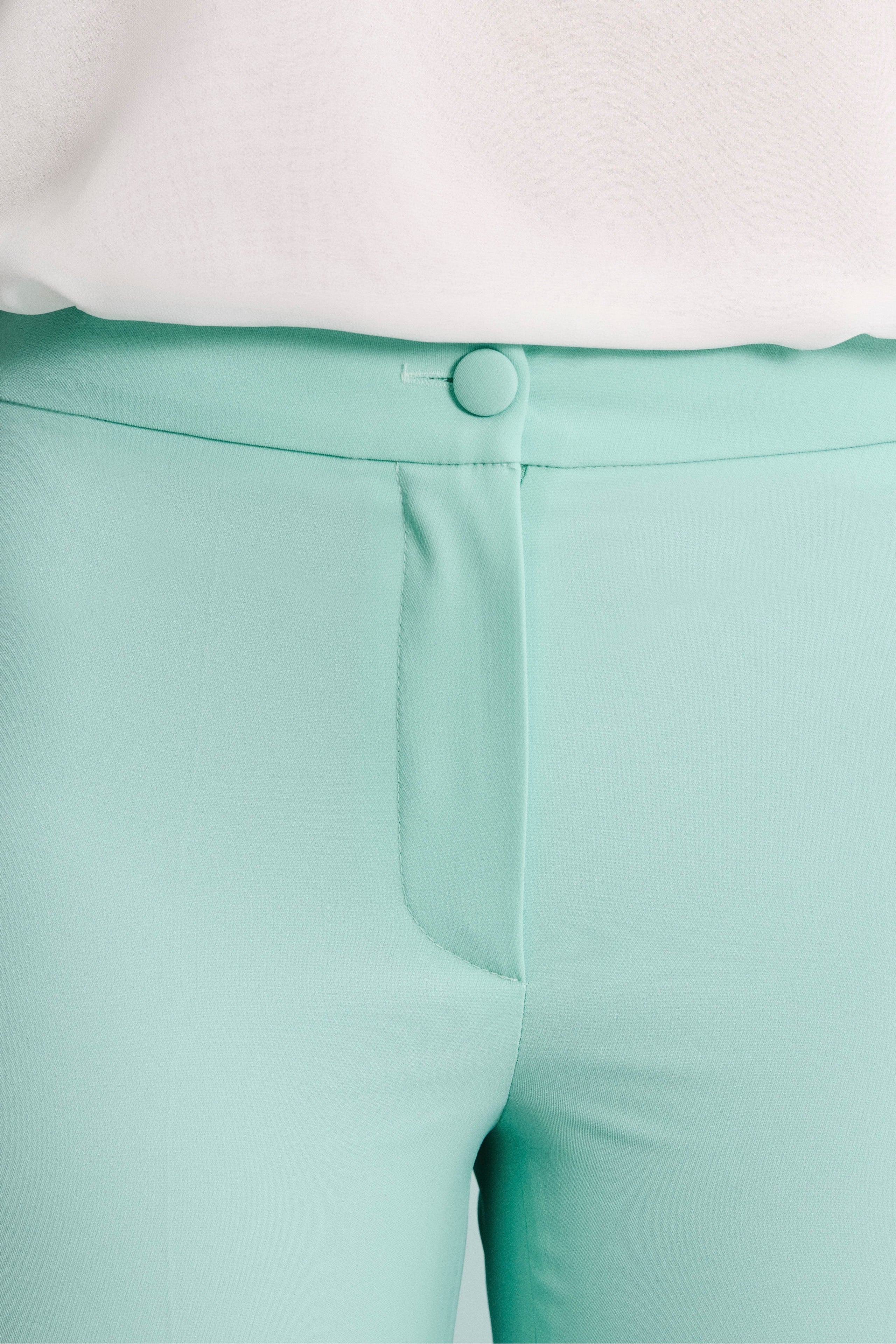 Pantalone Twill a Sigaretta con Spacchi - ACQUA