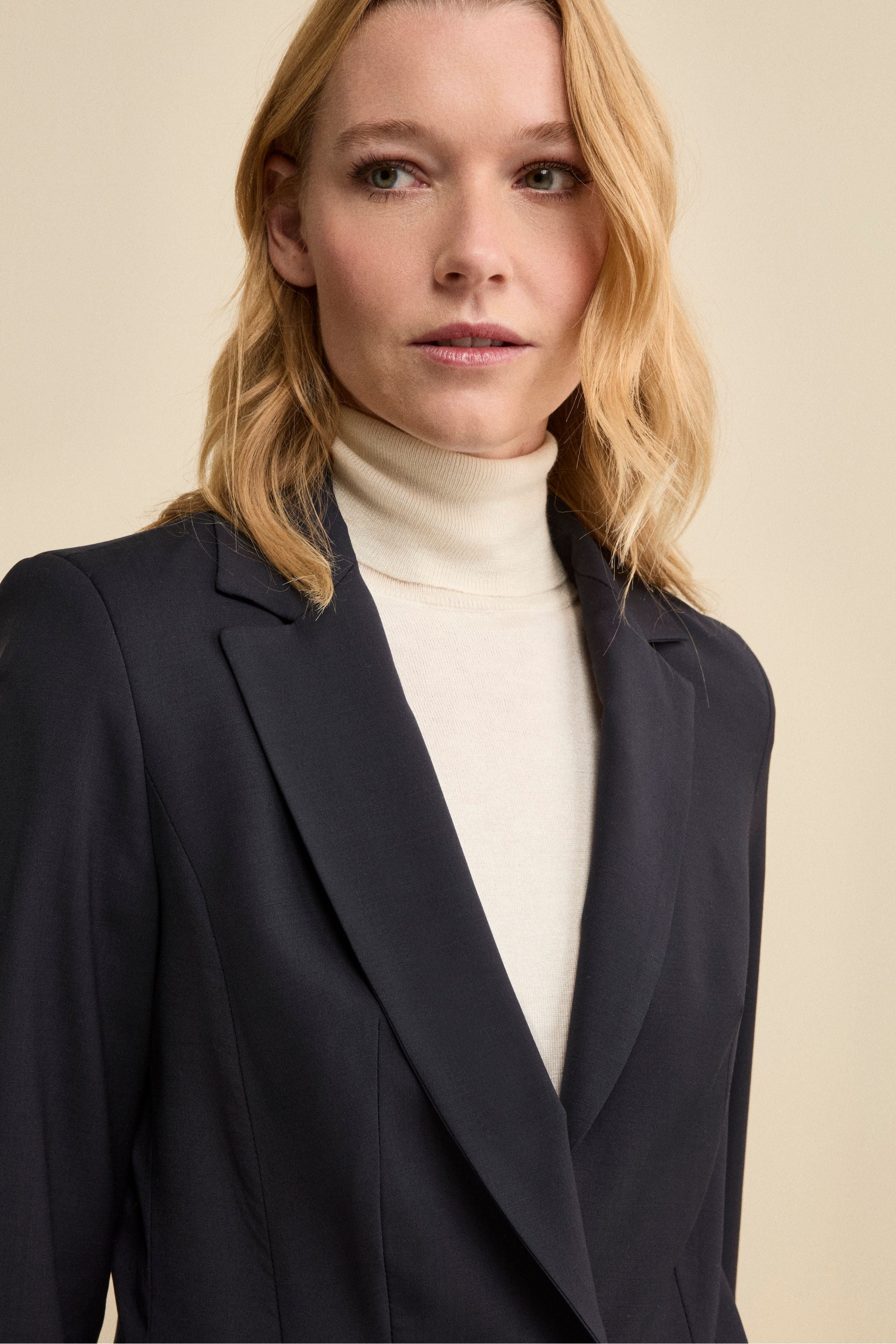 Tailleur Foderato Monopetto in Lana Vergine - BLU