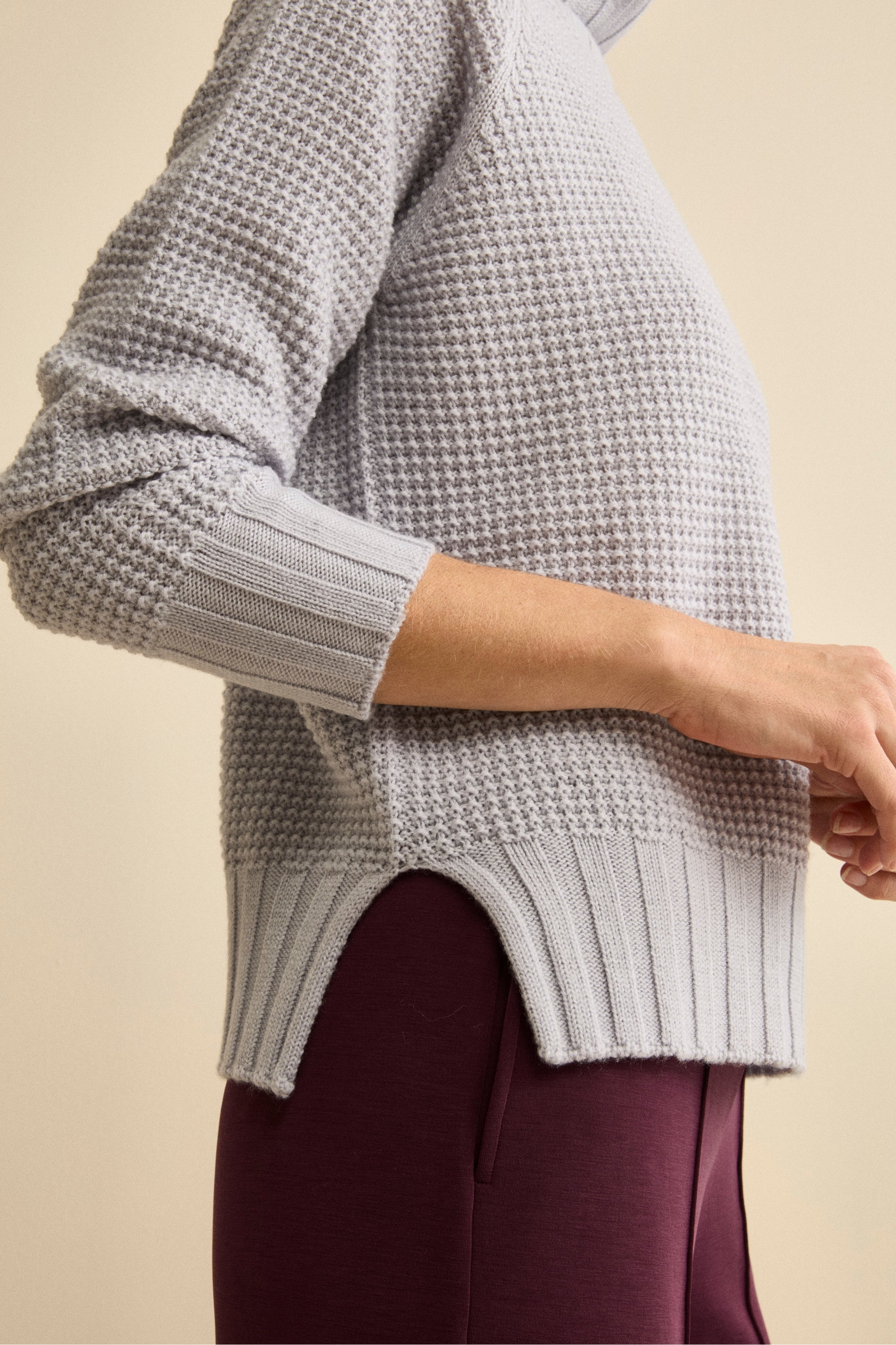 Dolcevita Morbido Lavorato in Lana Merino - GHIACCIO