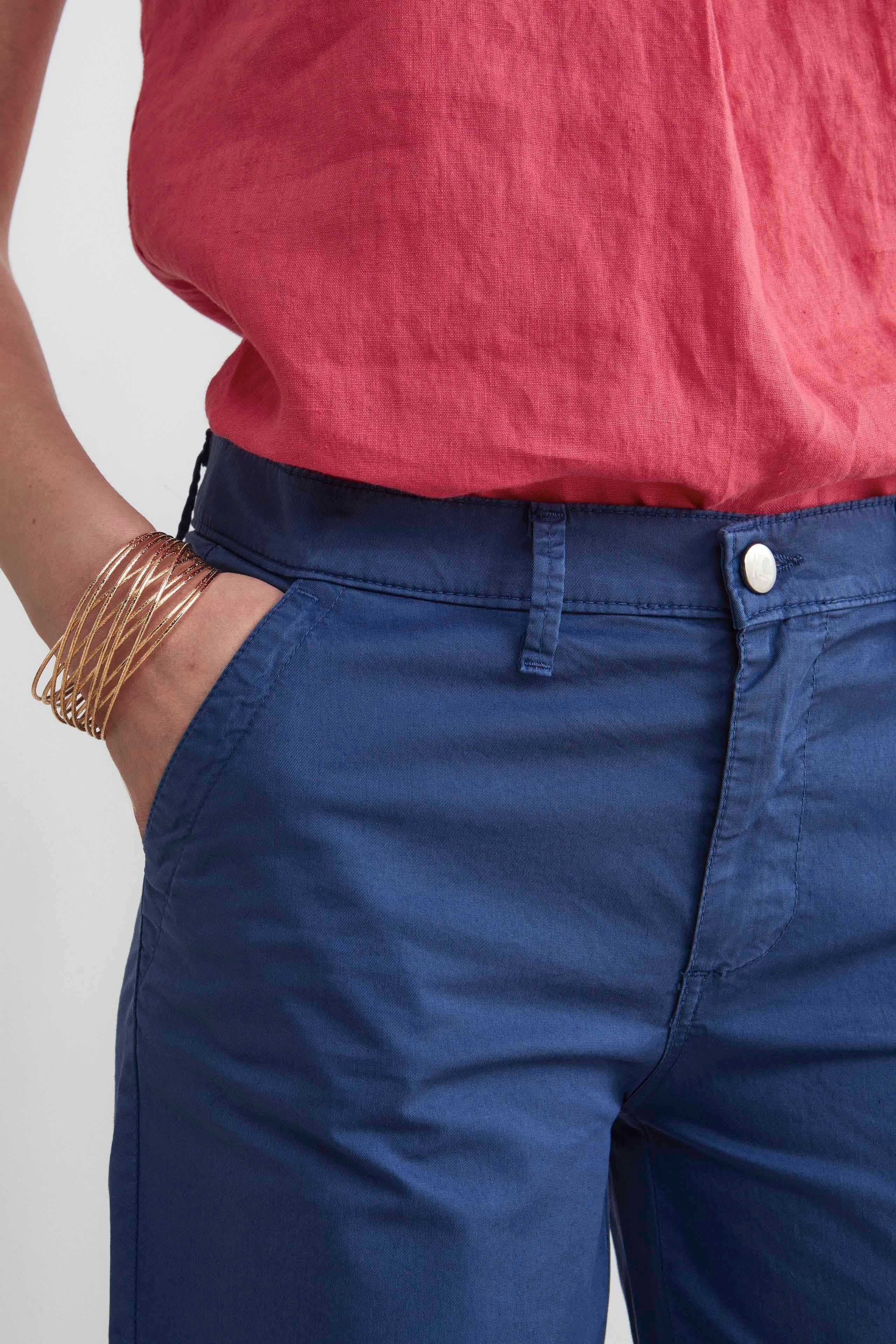 Bermuda in cotone - BLU APERTO