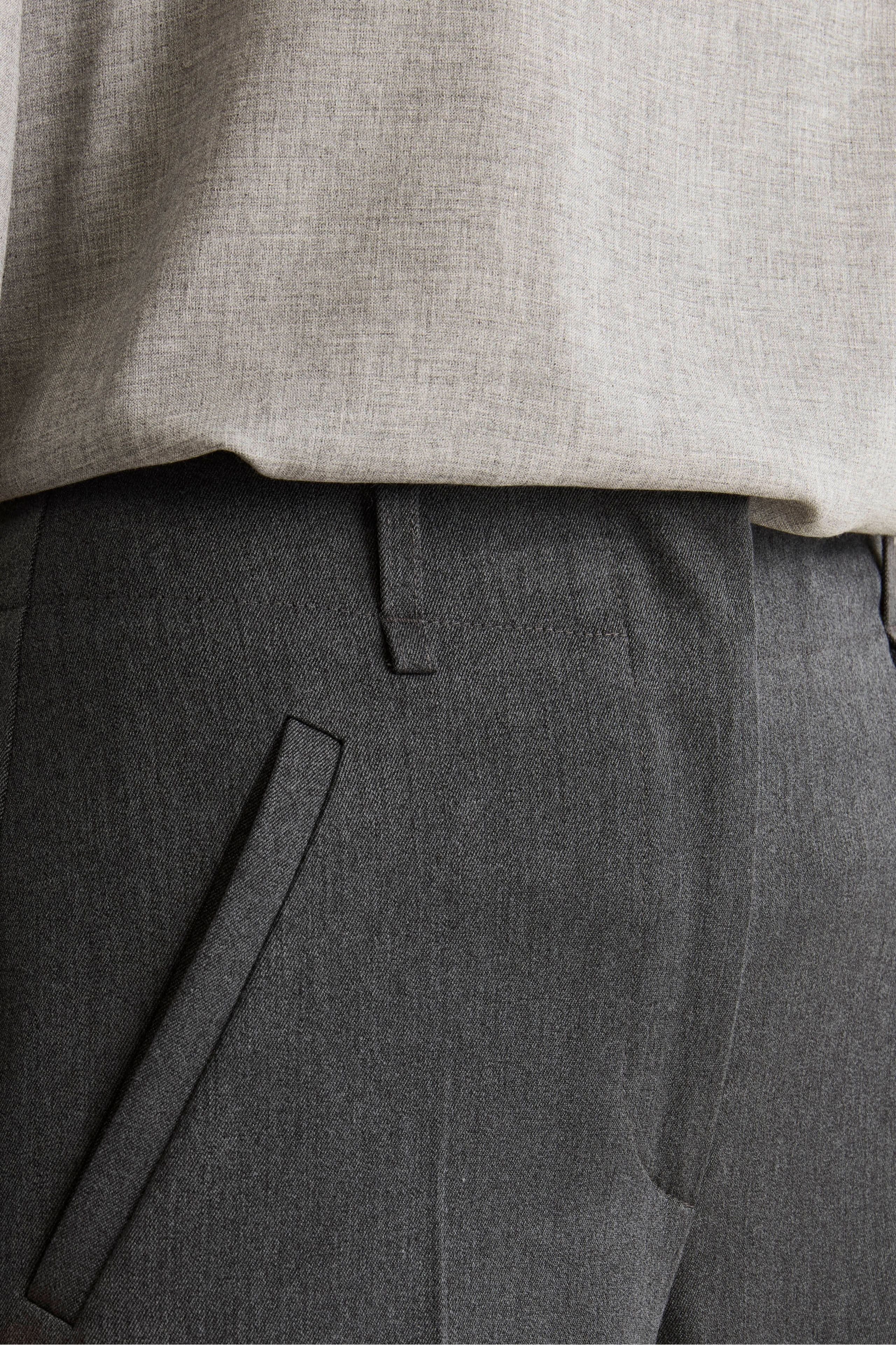 Pantalone a palazzo con piega - GRIGIO