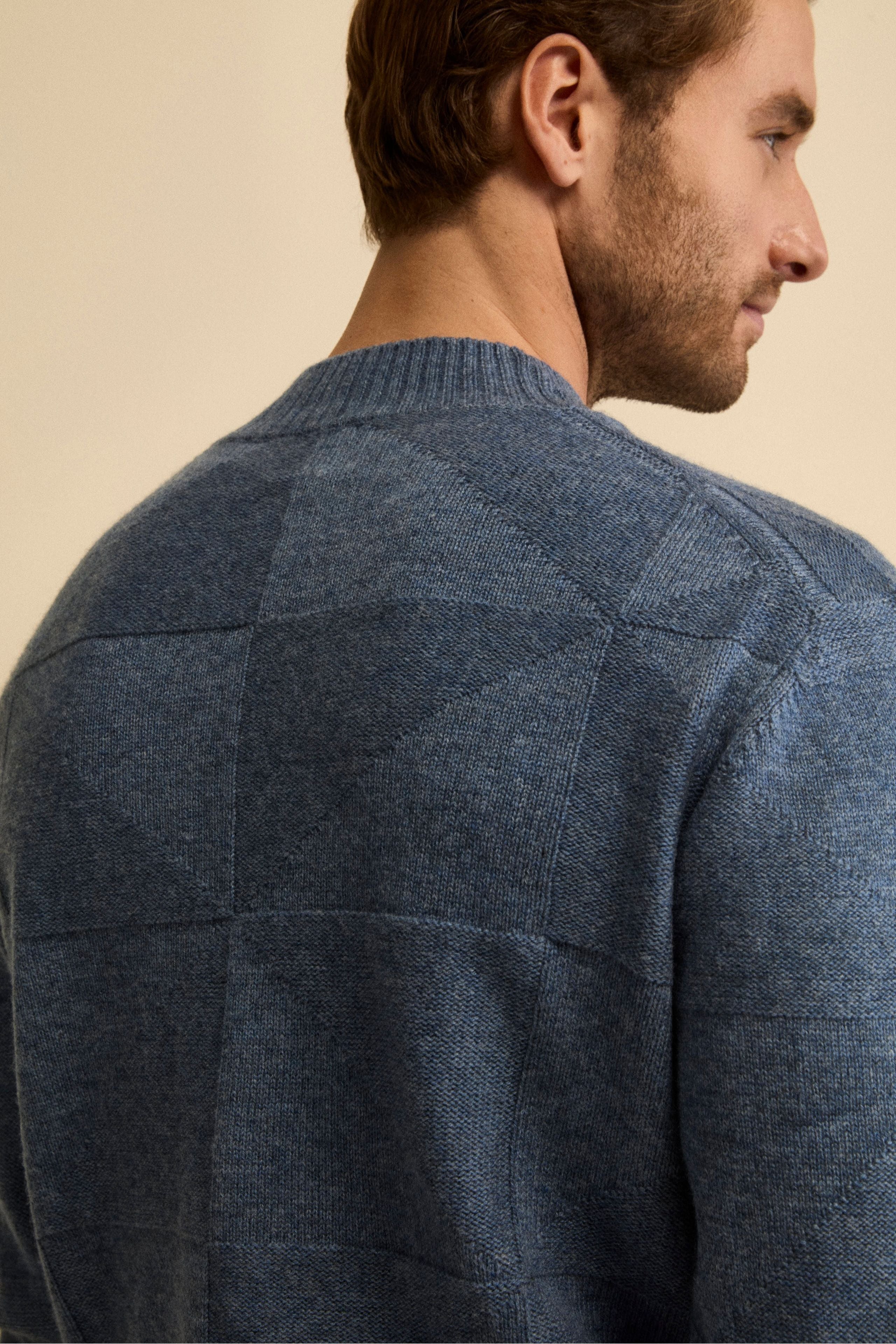 Lupetto Jacquard in Lana e Cashmere - JEANS MELANGE