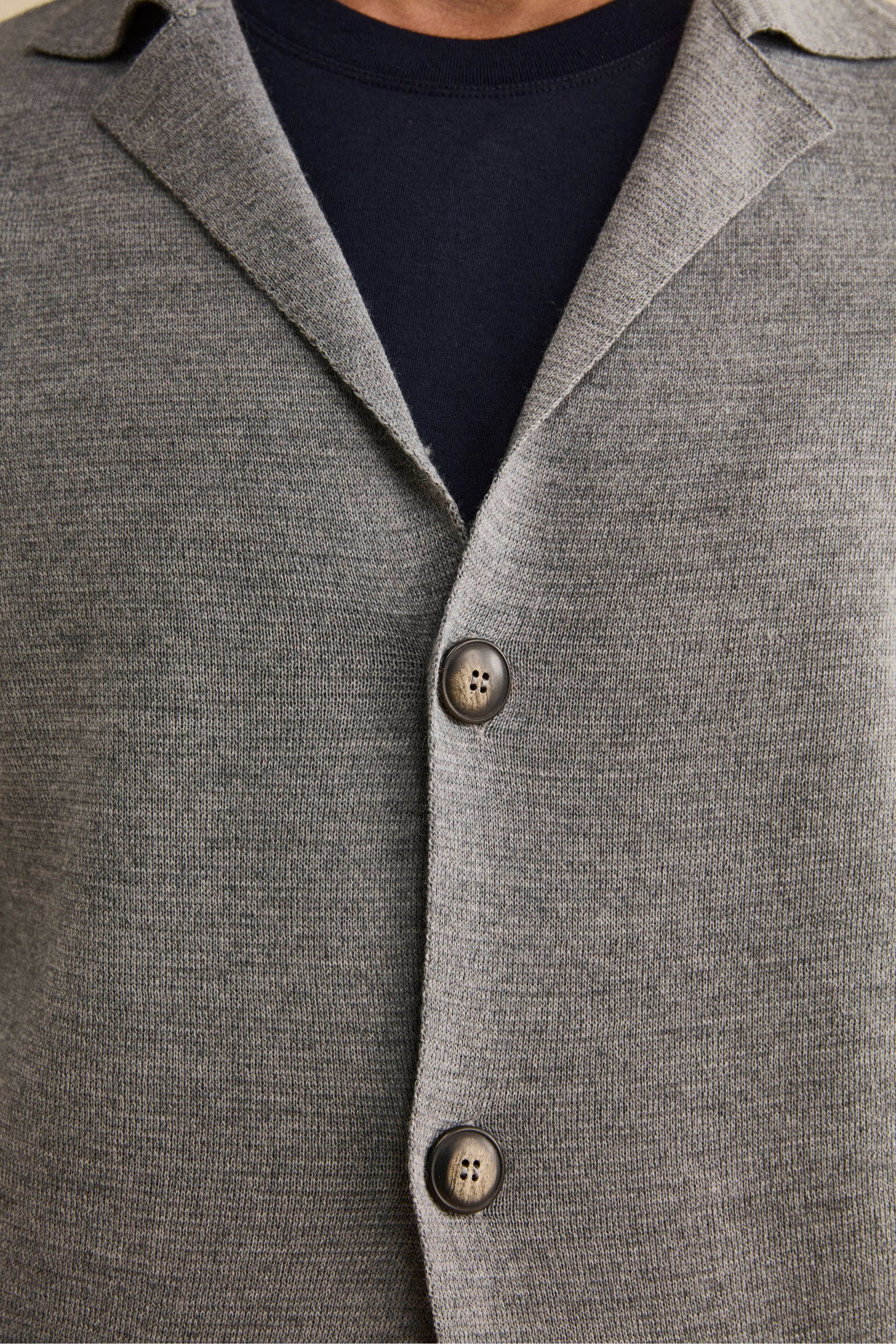 Cardigan con Tasche e Bottoni in Misto Lana - GRIGIO
