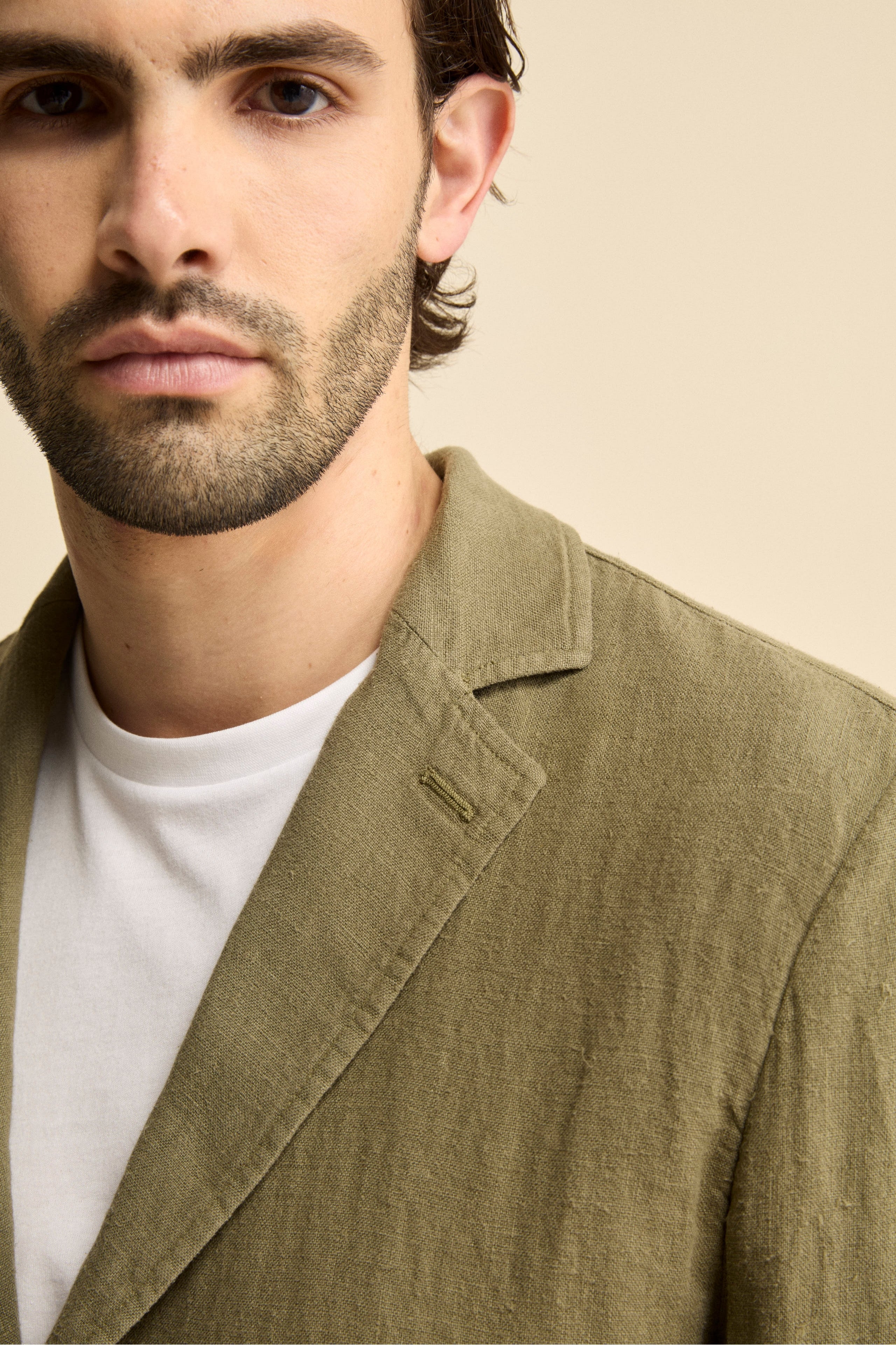 Giacca Verde in Lino - VERDE MILITARE