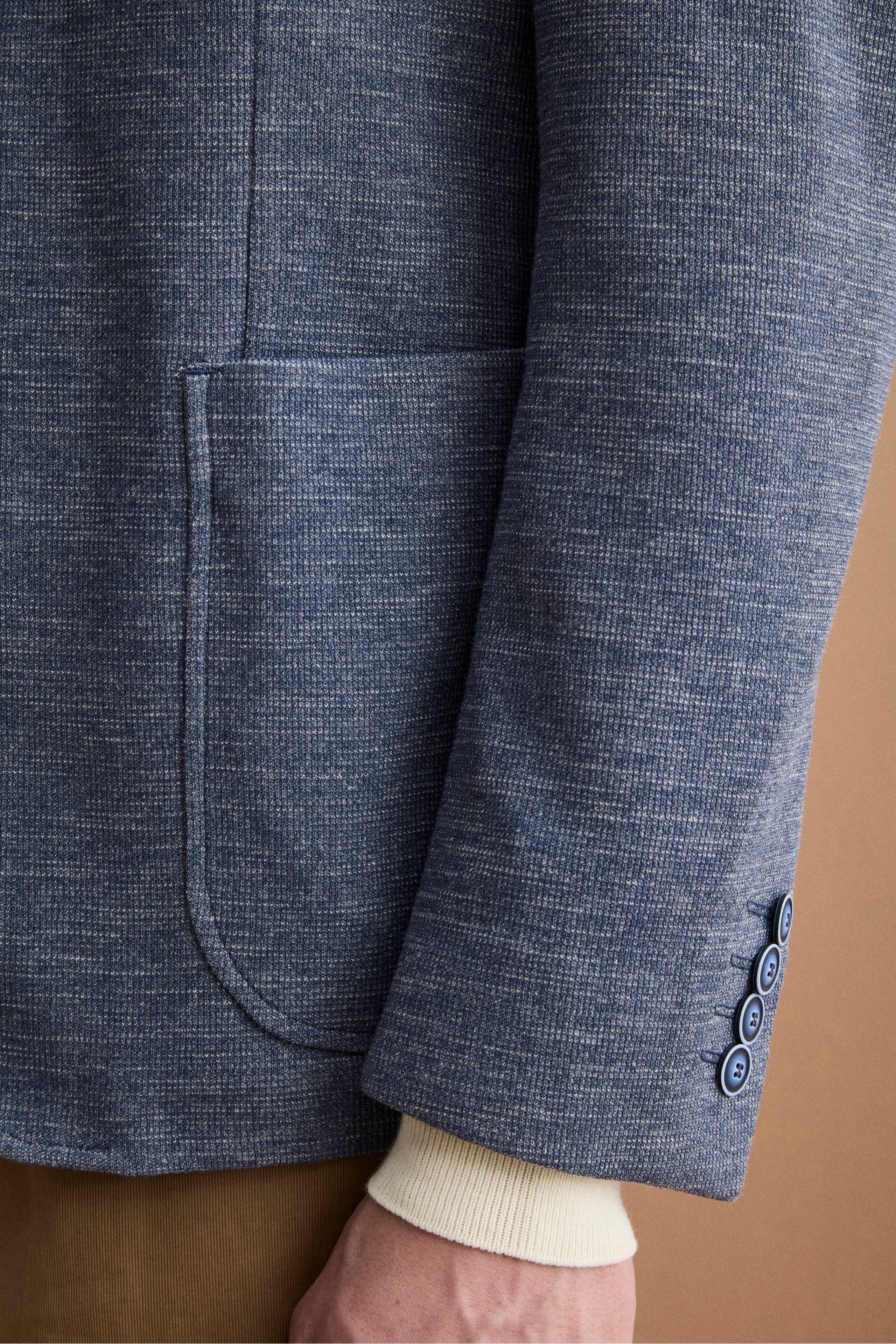 Giacca Semifoderata Comfort Fit in Misto Cotone - BLU