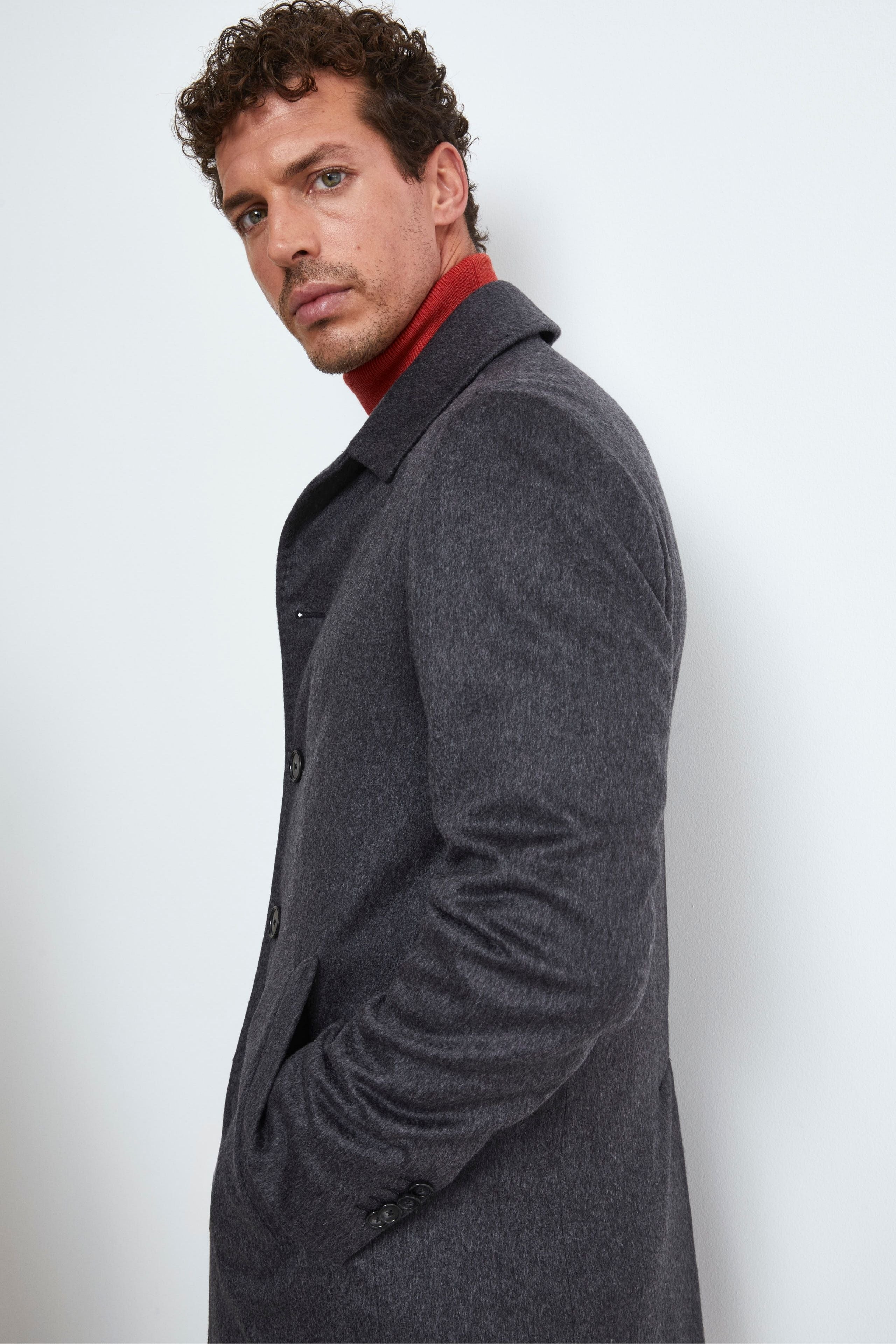 Cappotto Foderato in Cashmere - GRIGIO