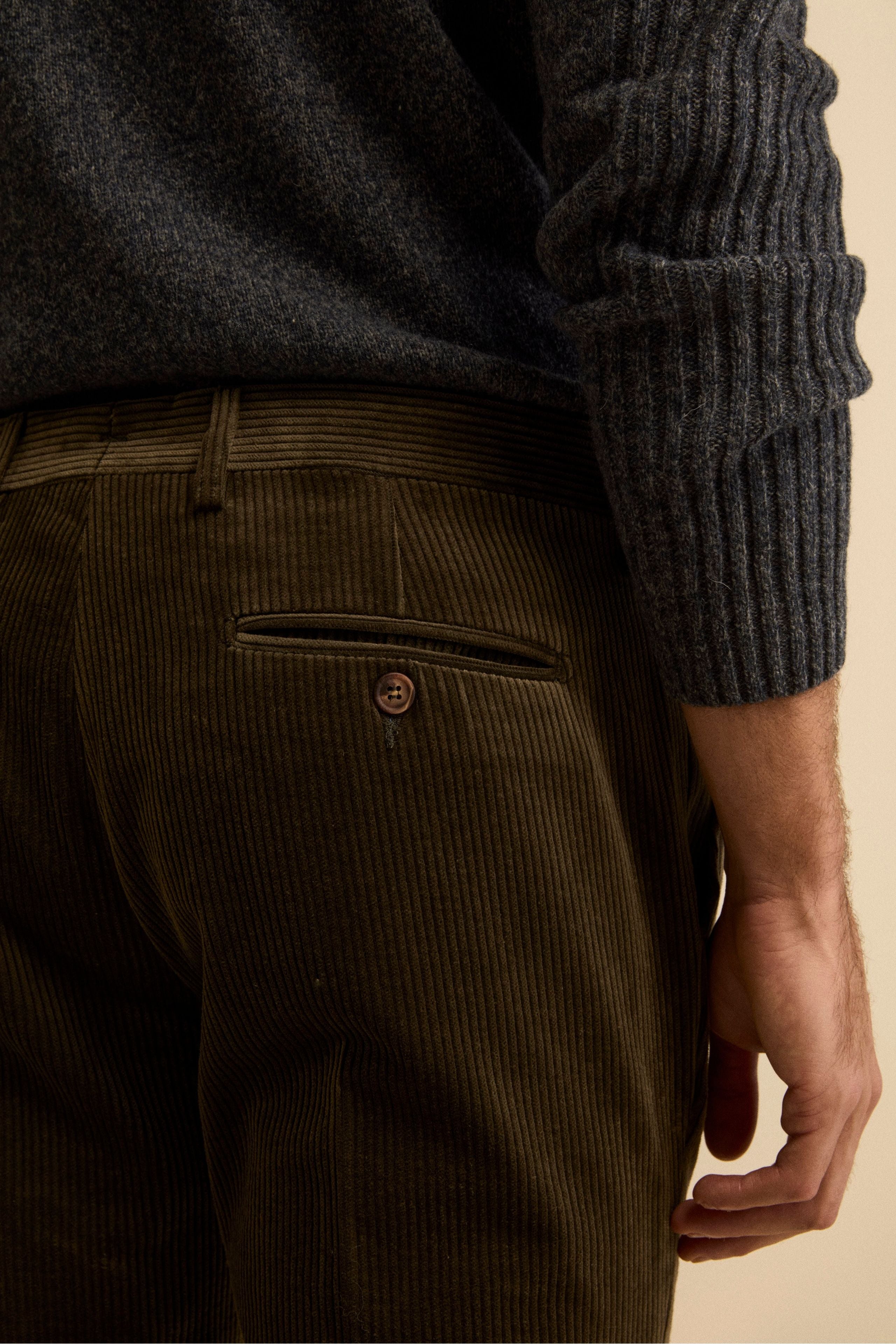 Pantalone in Velluto Regular Fit - VERDE