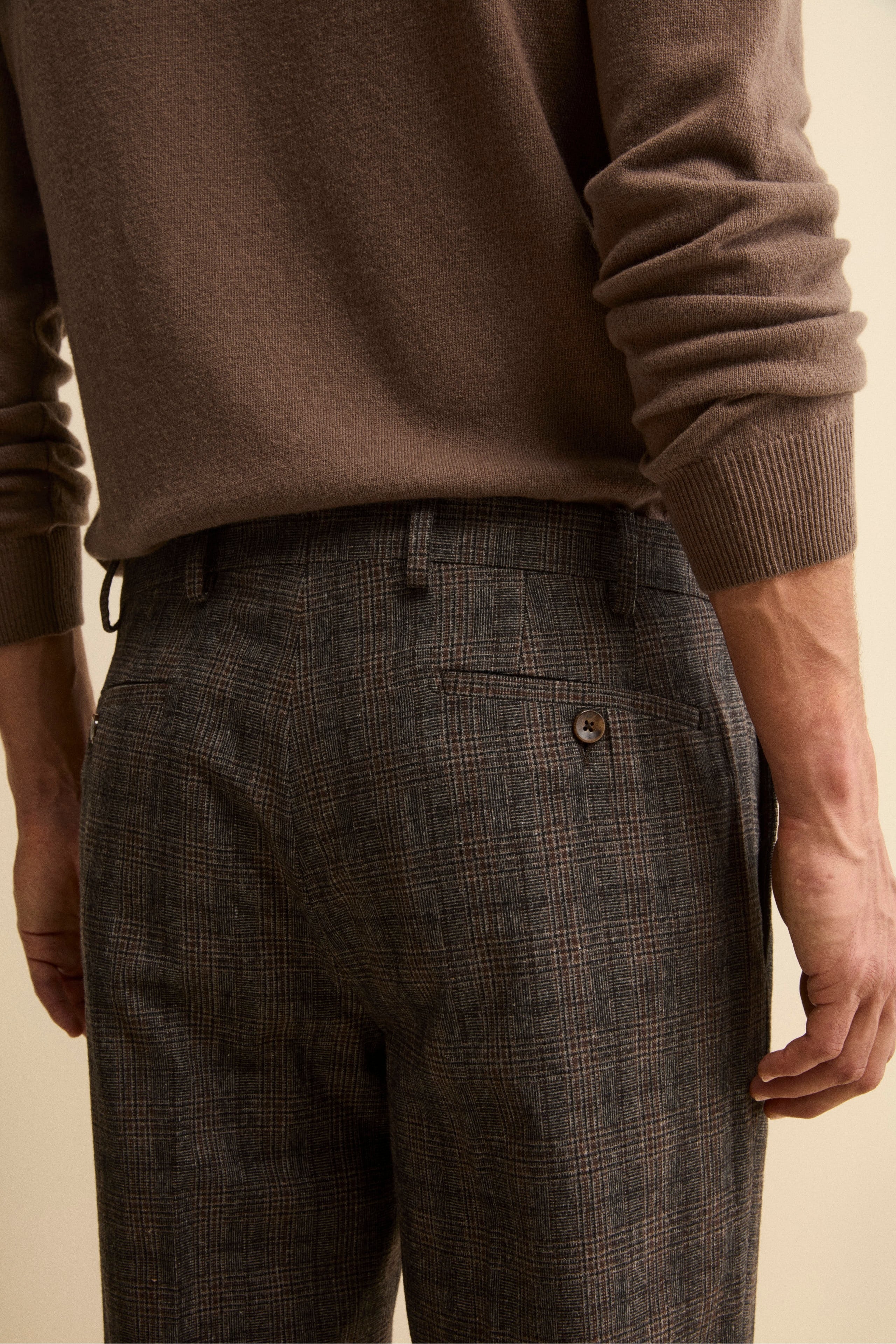 Pantalone Galles in Misto Cotone e Lana - FANT. MARRONE