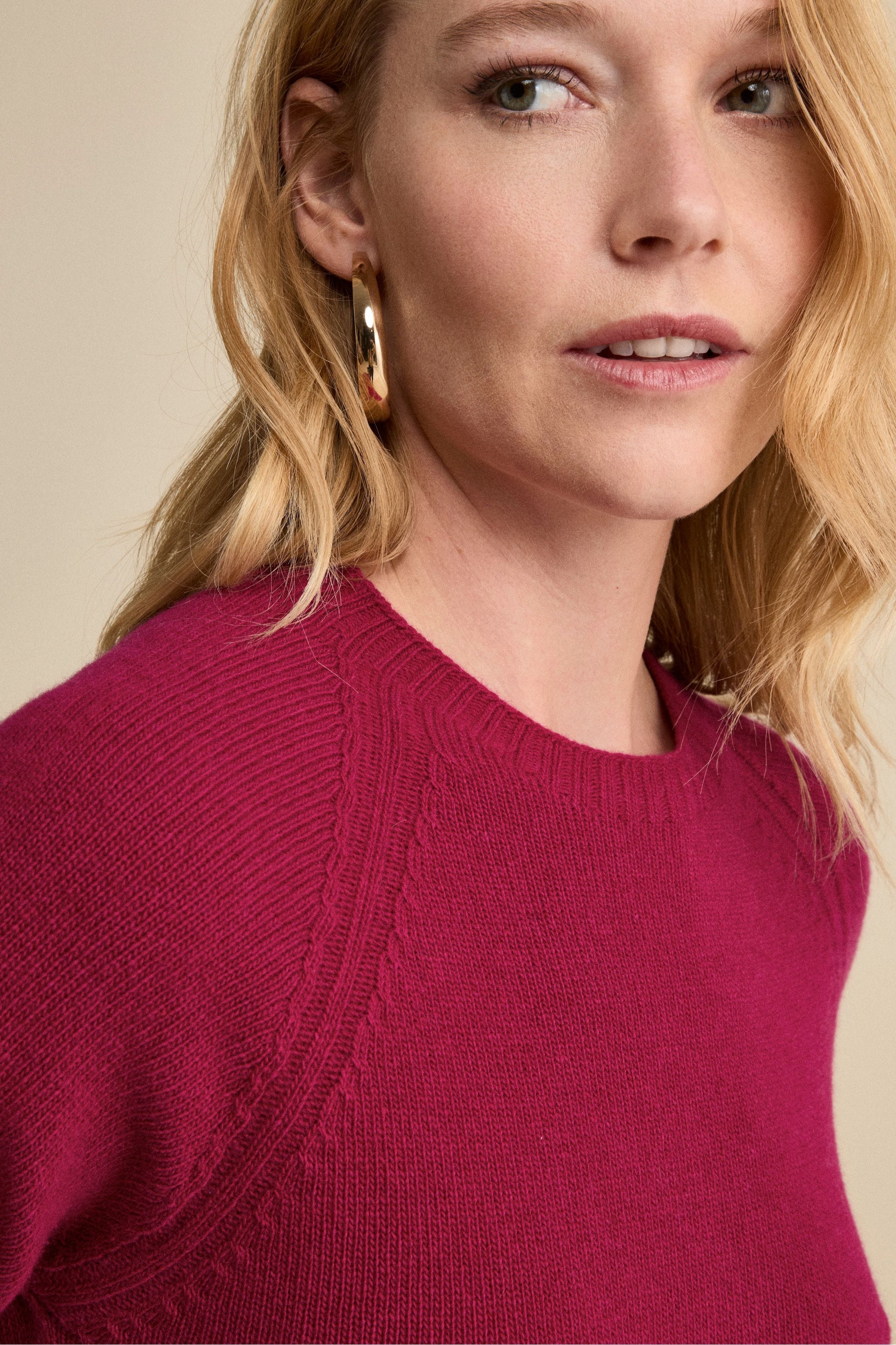 Girocollo Raglan in Lana e Cashmere - CILIEGIA