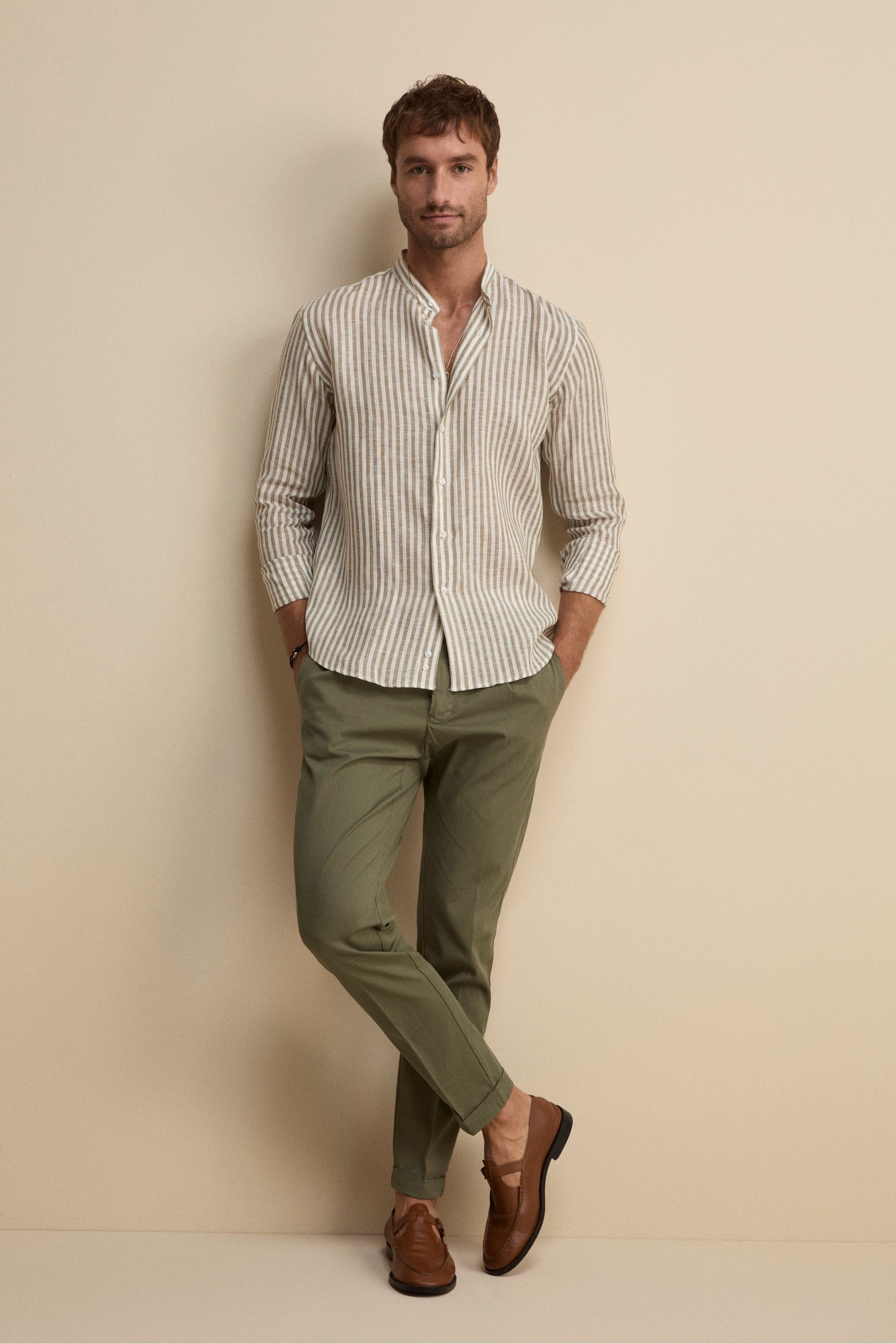 Pantalone Carrot in Cotone Piquet - VERDE