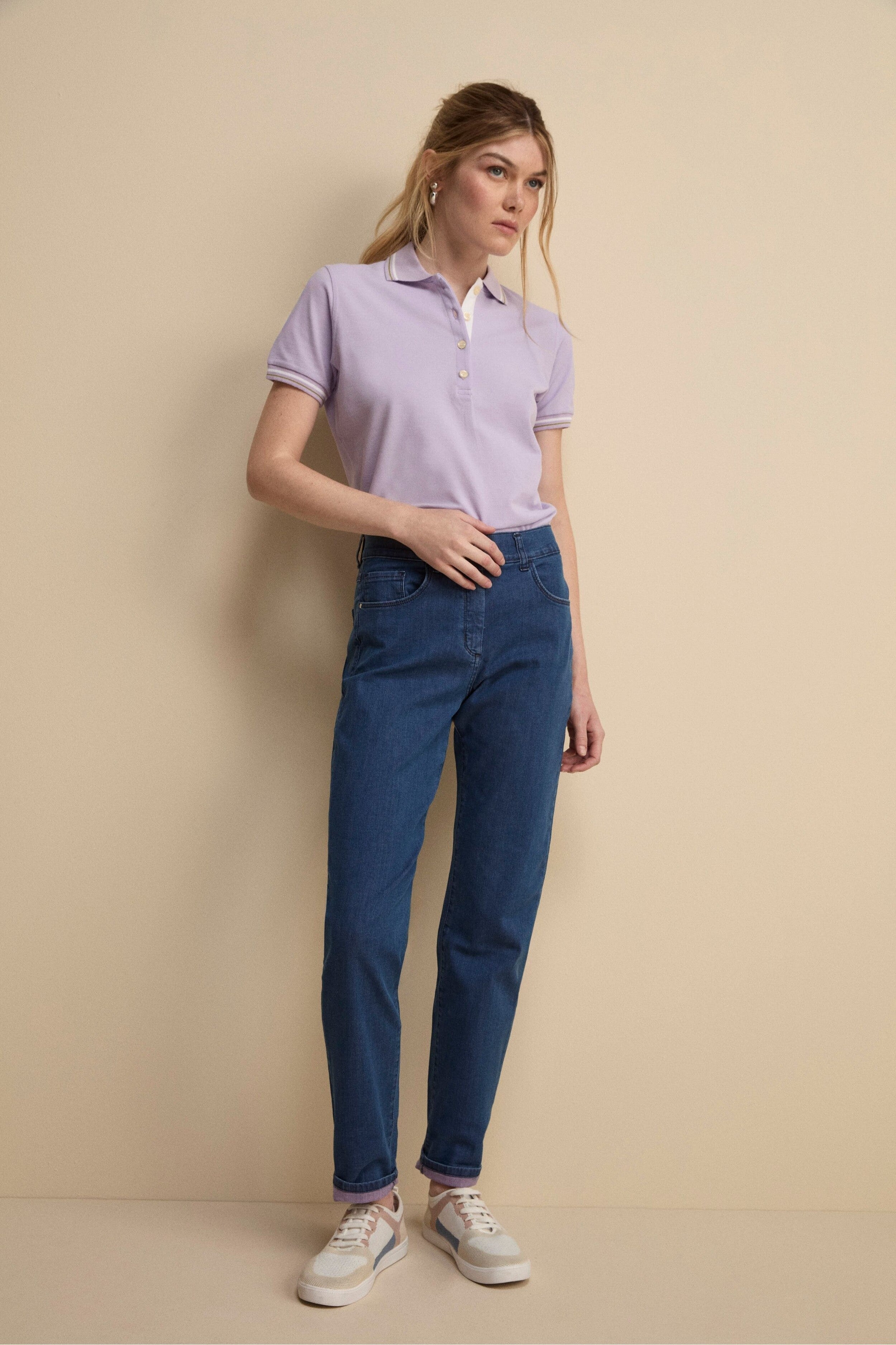 Jeans Straight Cinque Tasche in Cotone - DENIM