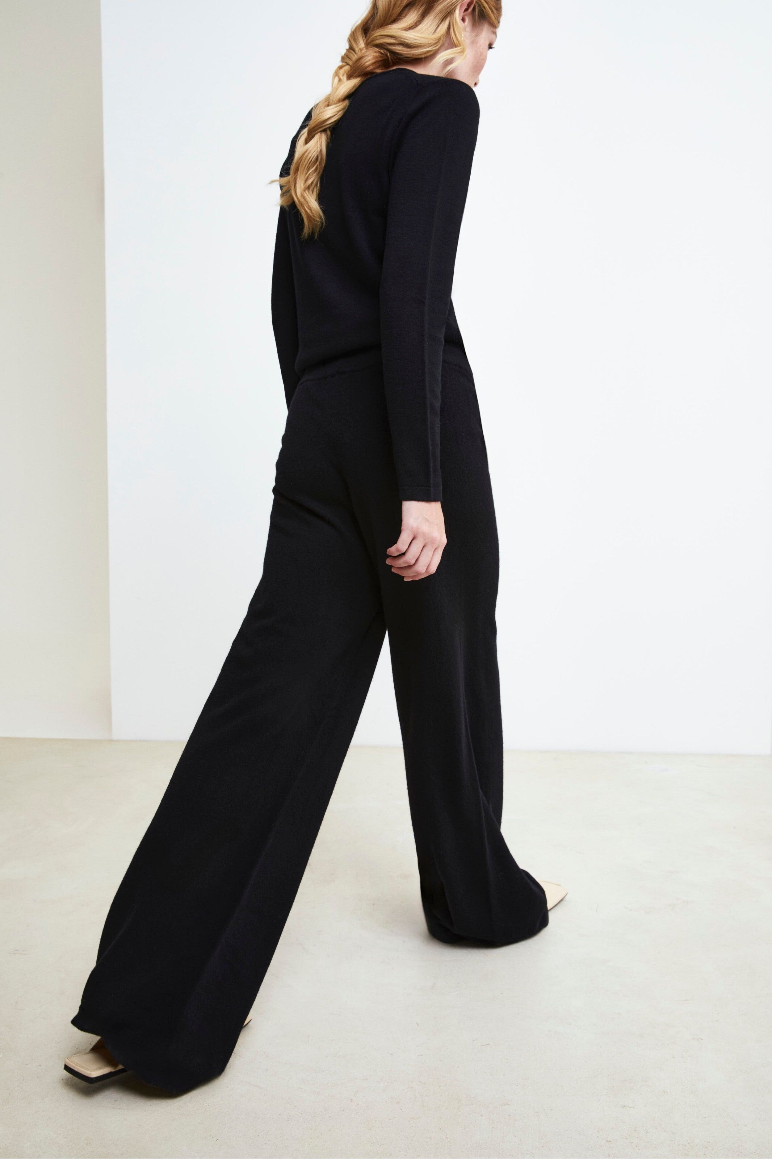Pantalone in lana e cashmere - NERO