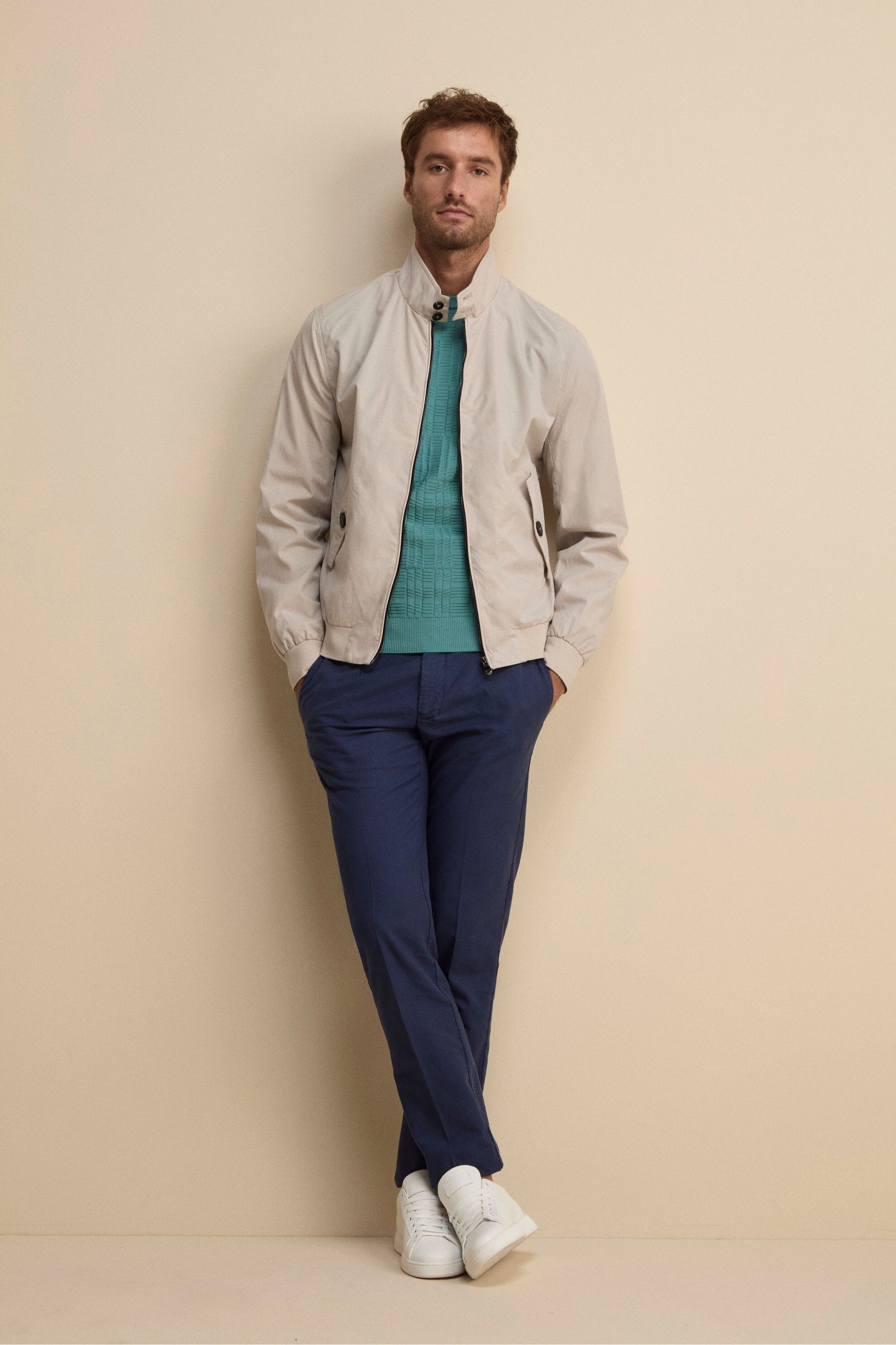 Pantalone Slim Fit in Cotone con Taschino - BLU