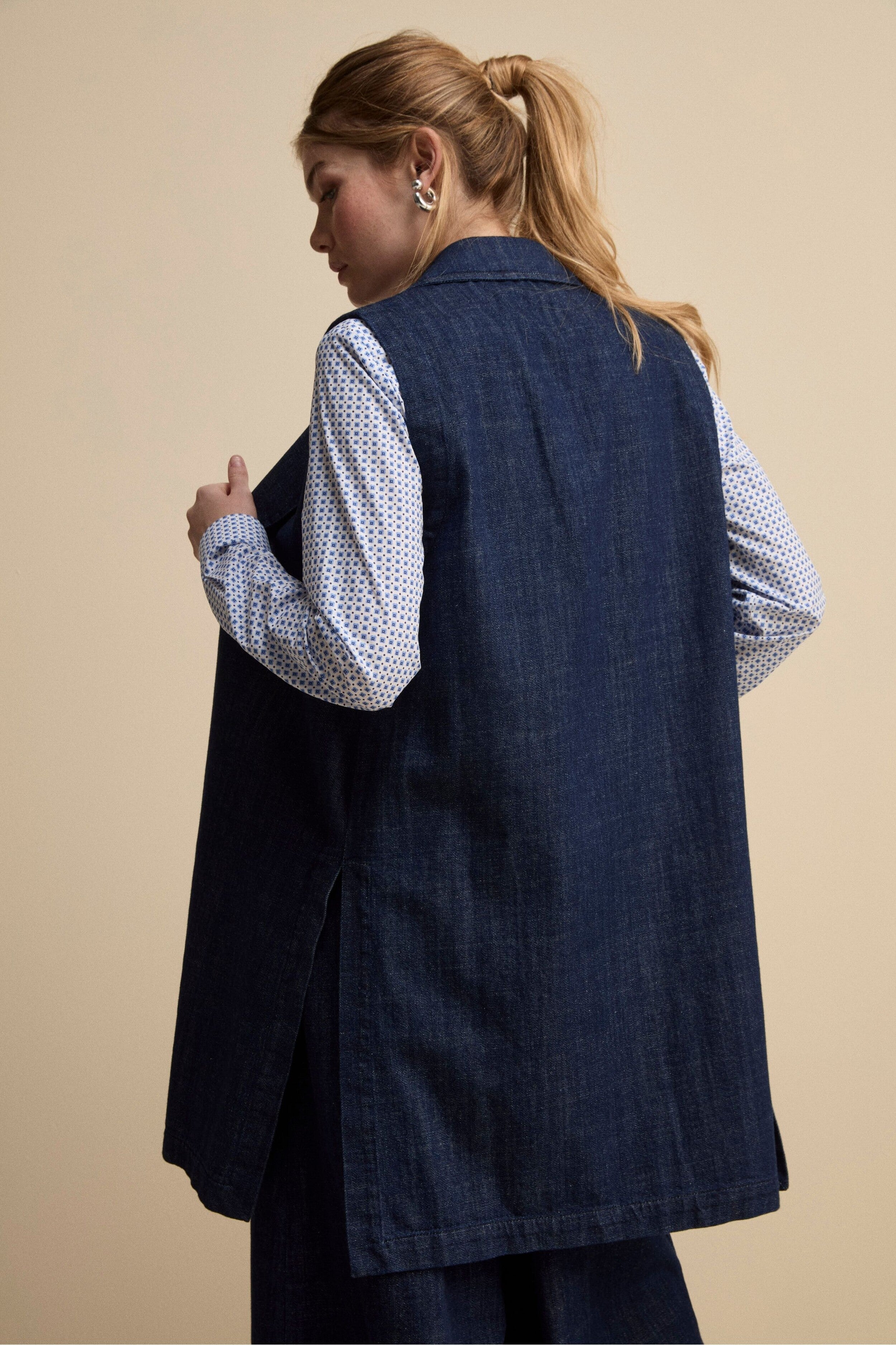 Gilet Lungo in Denim - JEANS