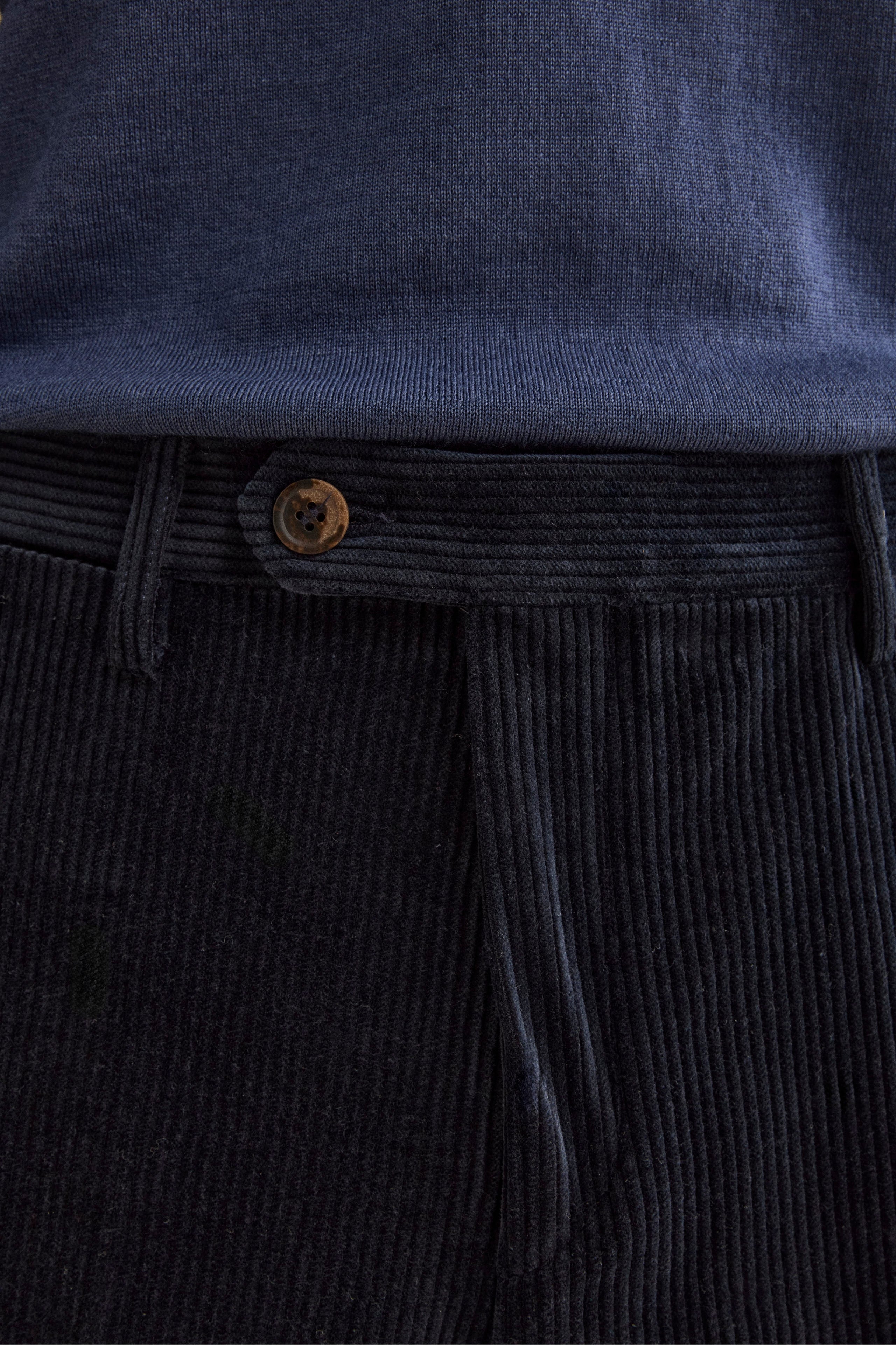 Pantalone in Velluto Regular Fit - BLU