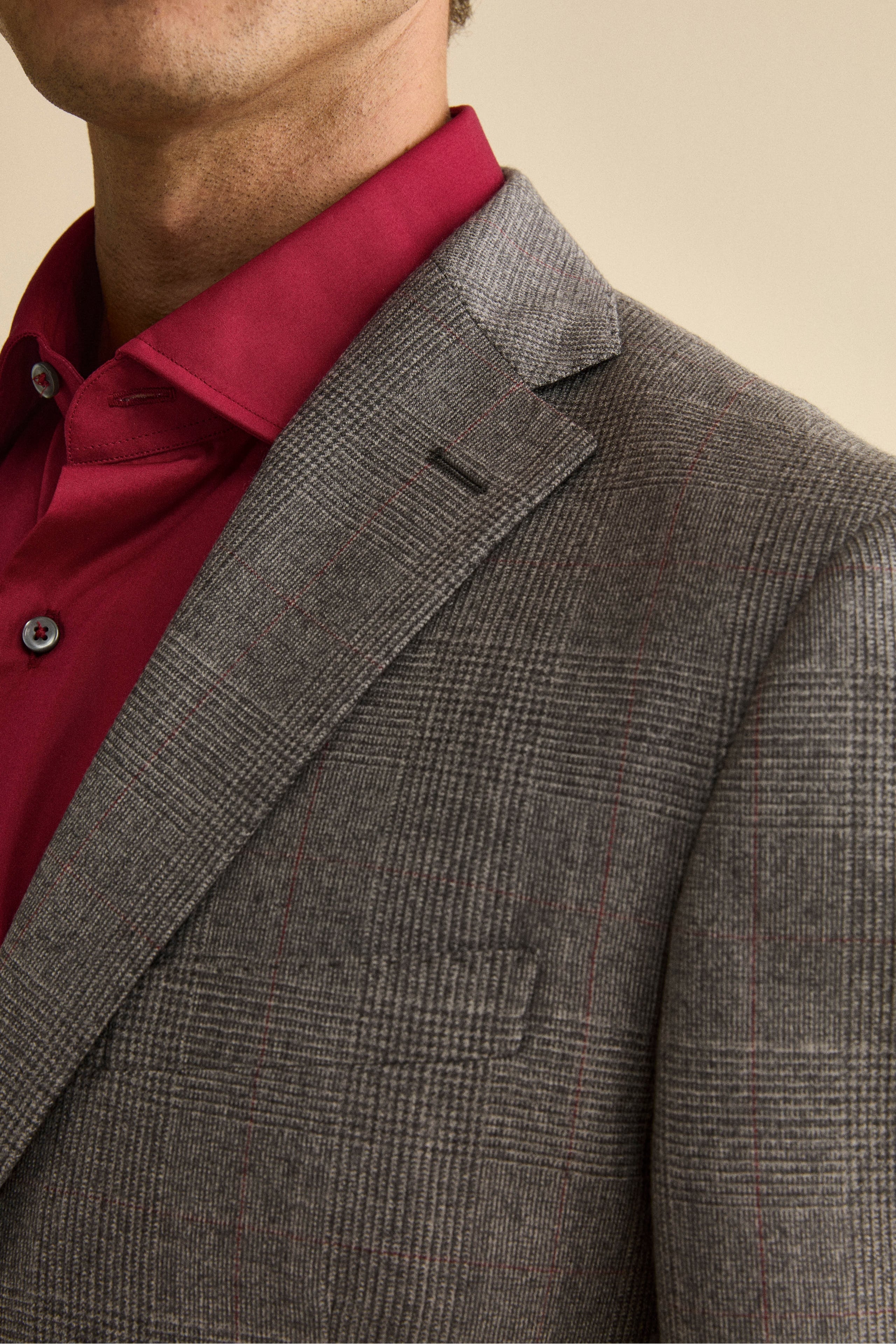 Abito Foderato Slim Fit in Lana Vergine - GALLES GRIGIO